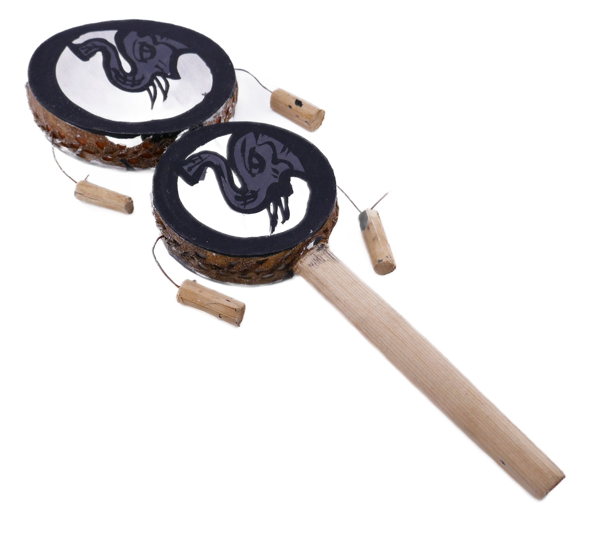 Childrens African Tic Toc Hand Drum handmade Festival Drum Tom Tom Bongo with Storycard - FriendlyTradingCo