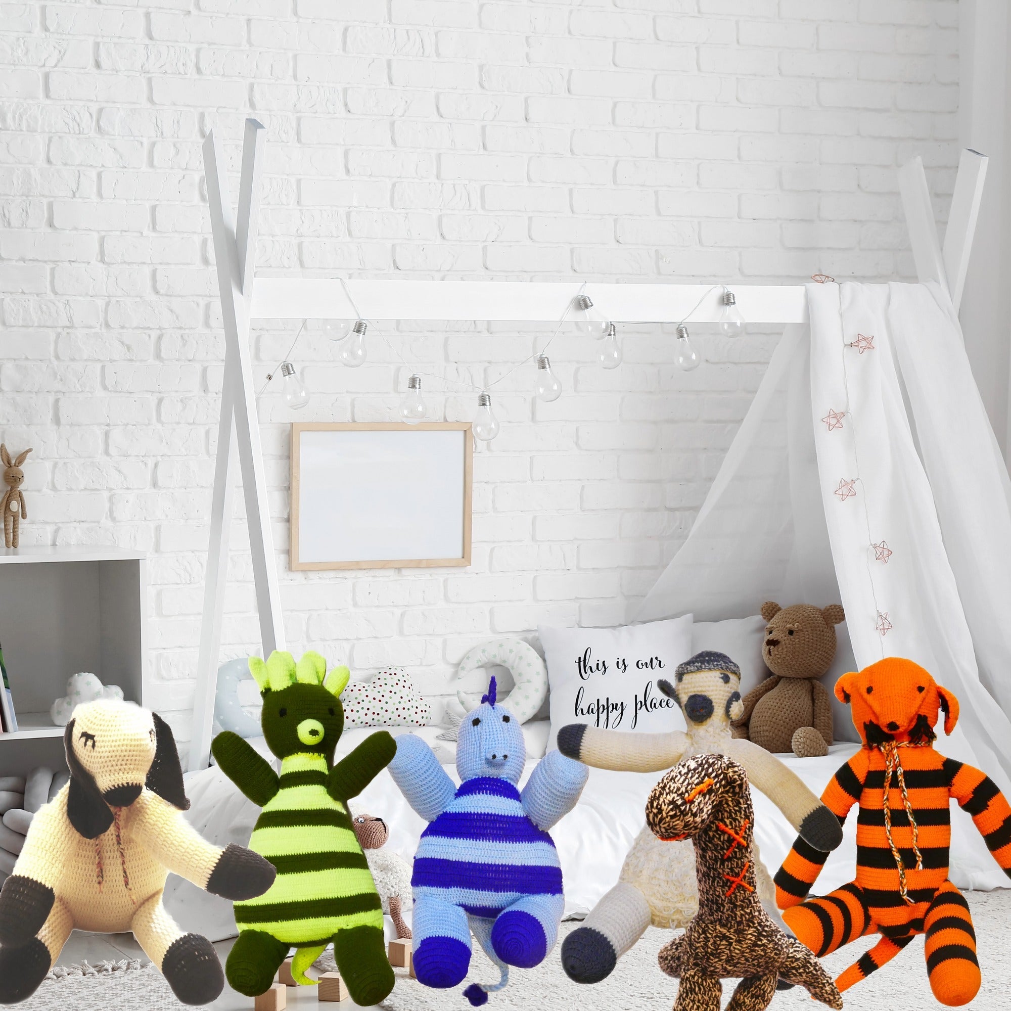 Childrens Plush Toys // Wool and cotton // Hand - made in Kenya // Animals + Dinosaurs - FriendlyTradingCo