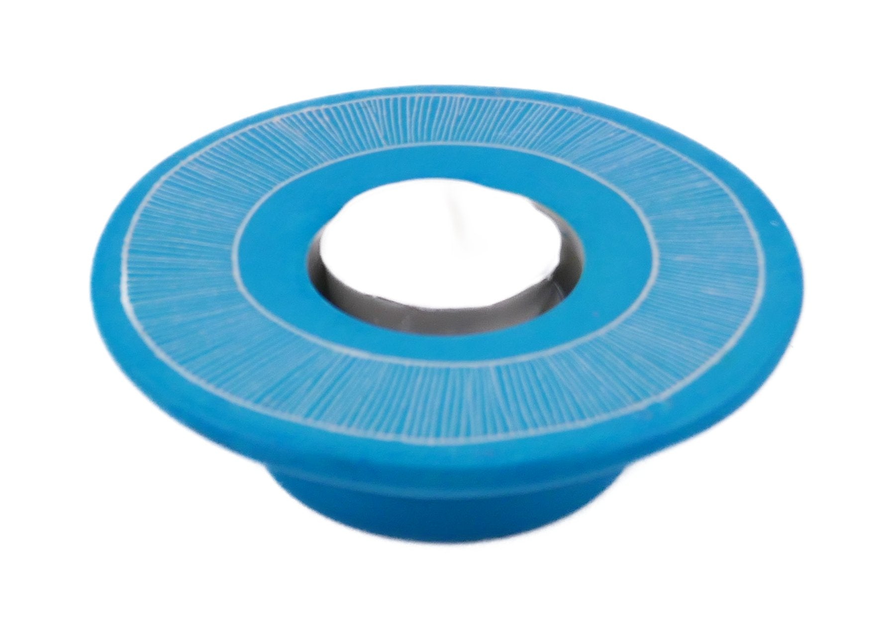 Circle Tealight Holder stone sculpture hand made 10cm Orange or Sky Blue with Storycard - FriendlyTradingCo