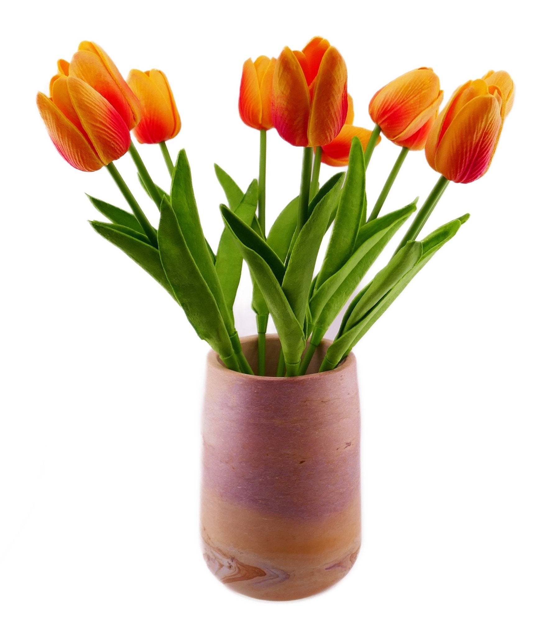 Classic Tall Stone Vase hand made 16cm 1.5 kg with Storycard - FriendlyTradingCo