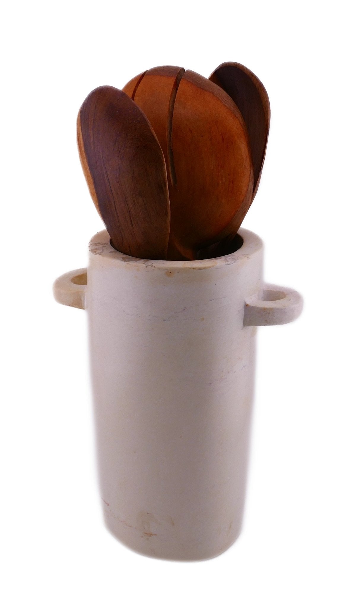 Cottage style Kitchen Utensil Holder with handles hand made 20 cm with Storycard - FriendlyTradingCo