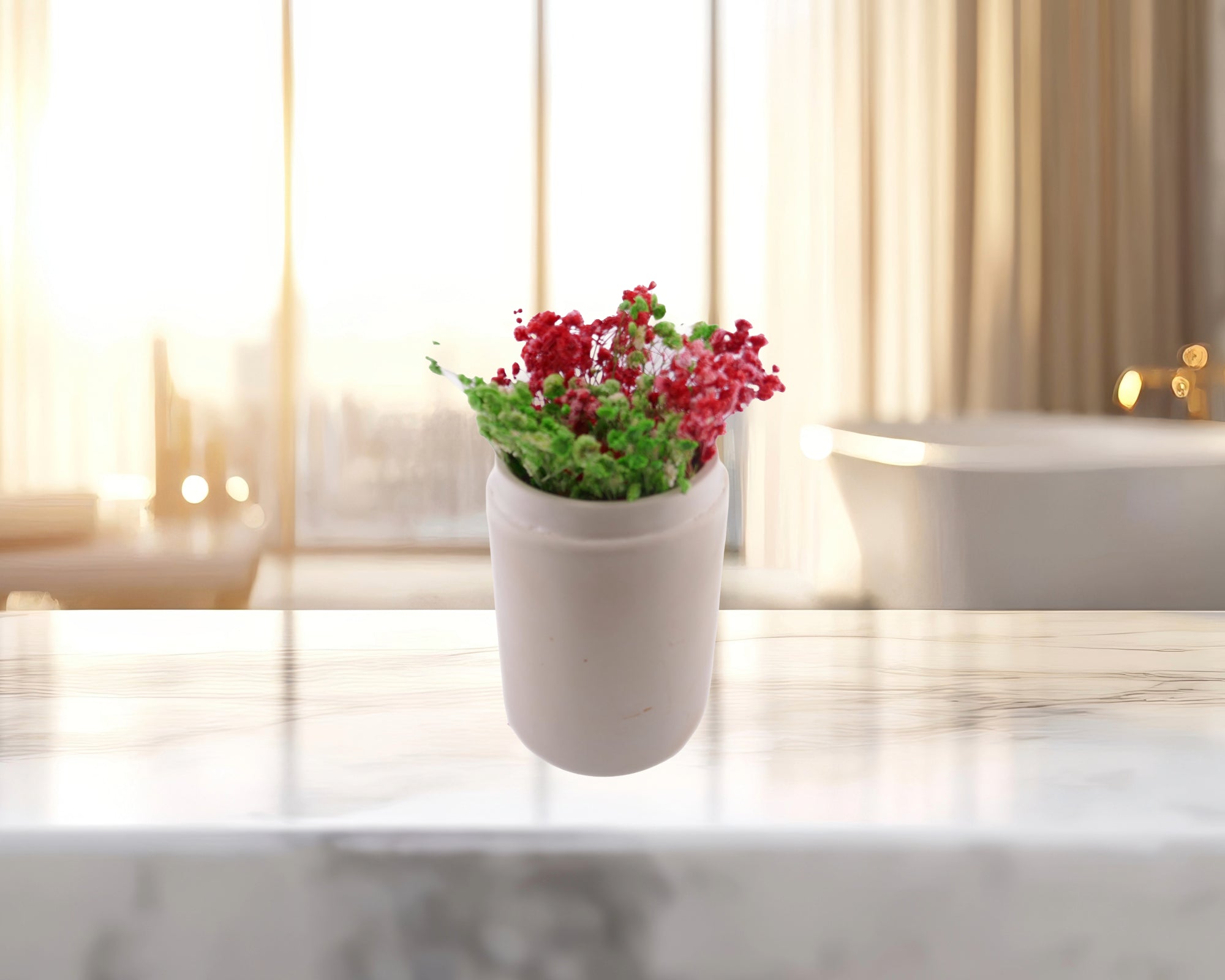 Cottage style Stone Planter with rim hand made 14 cm with Storycard - FriendlyTradingCo