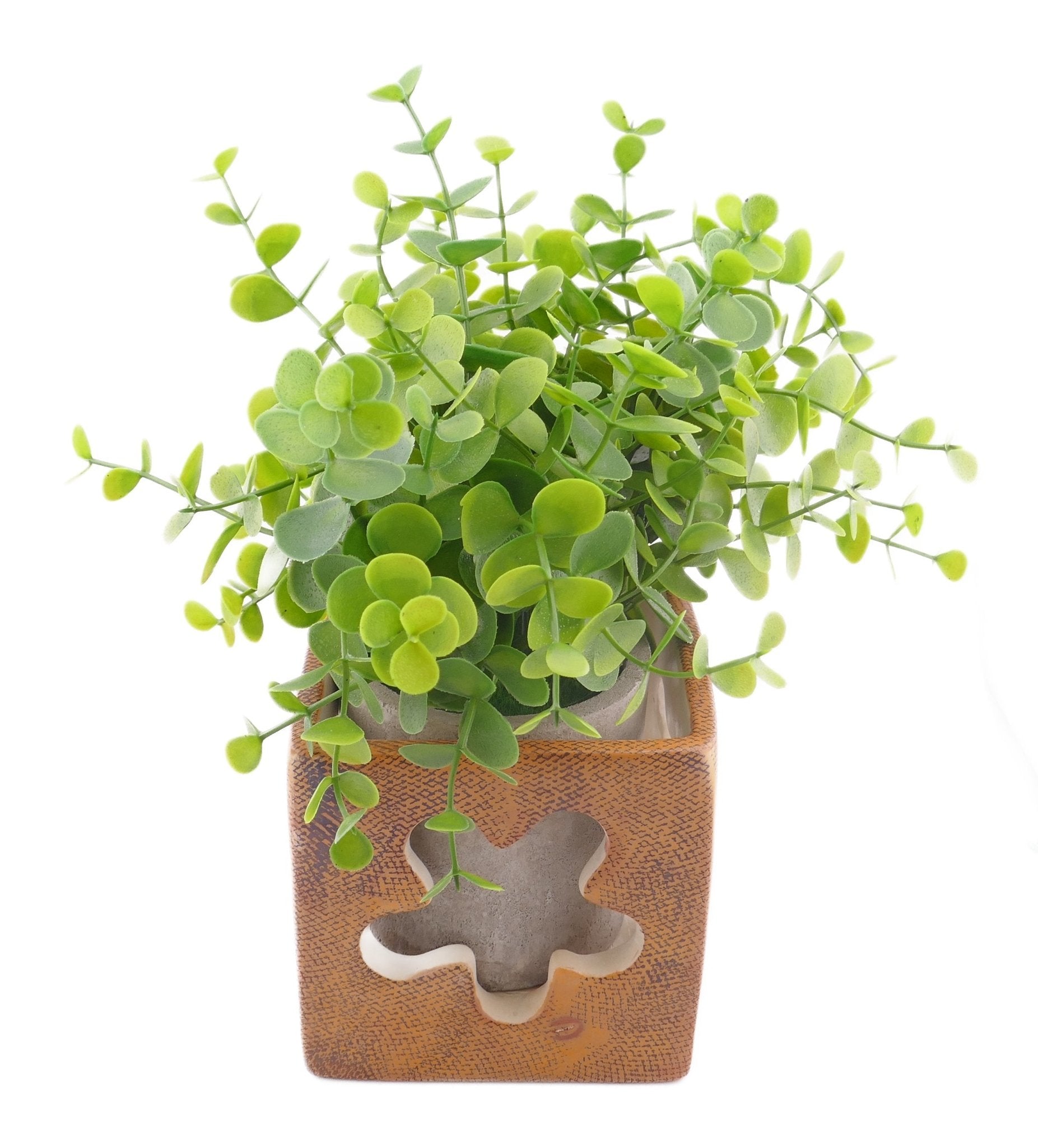 Cube Stone Planter hand made 10cm with Storycard Decorated designs - FriendlyTradingCo