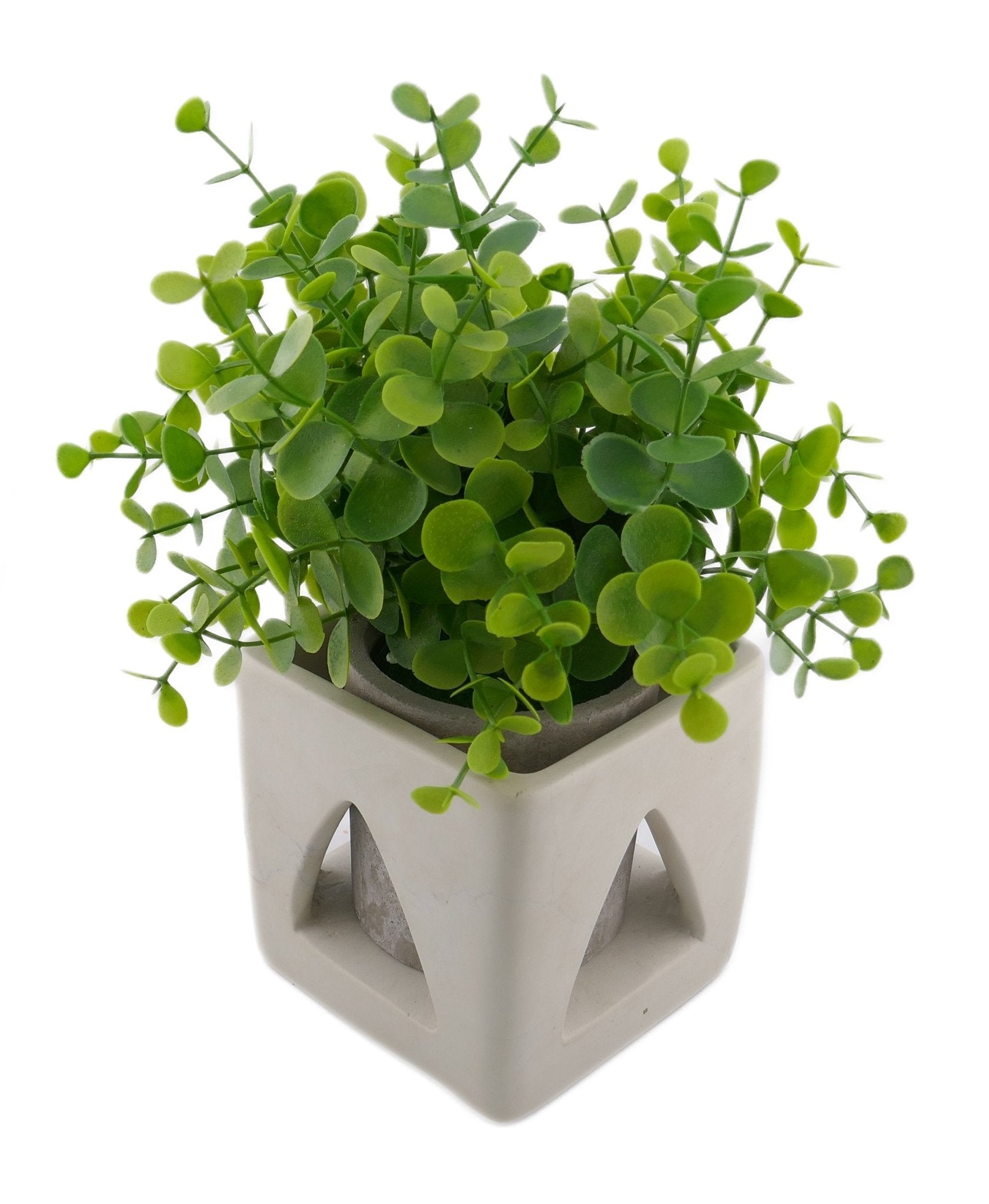 Cube Stone Planter hand made 10cm with Storycard Decorated designs - FriendlyTradingCo