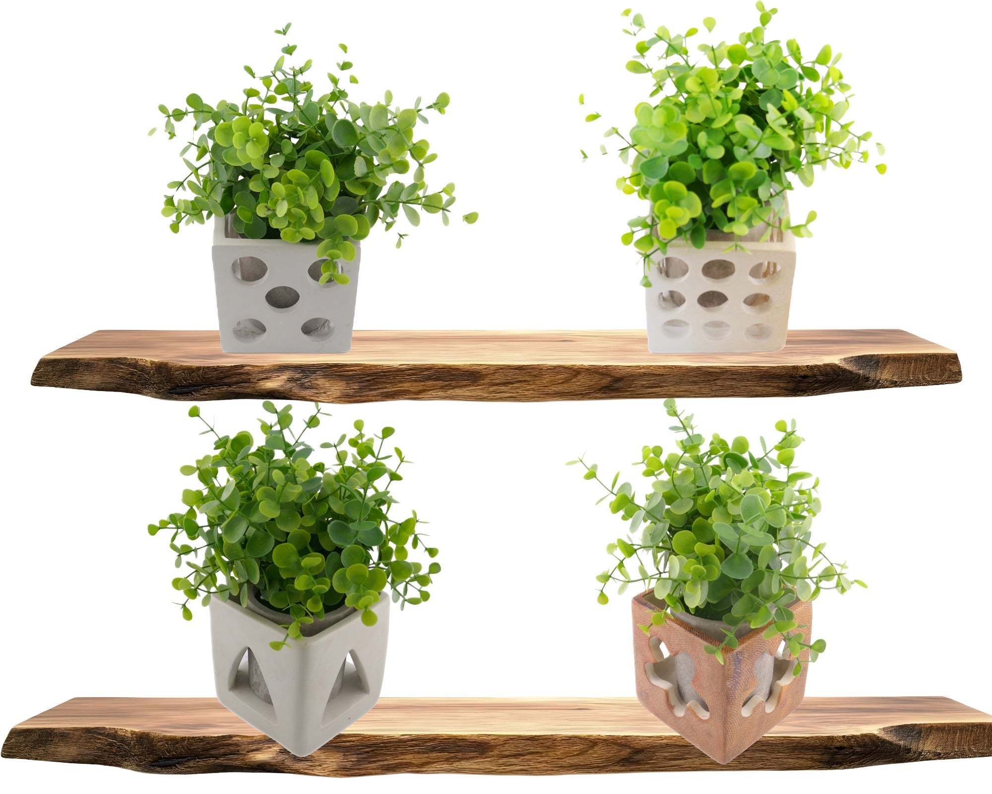 Cube Stone Planter hand made 10cm with Storycard Decorated designs - FriendlyTradingCo