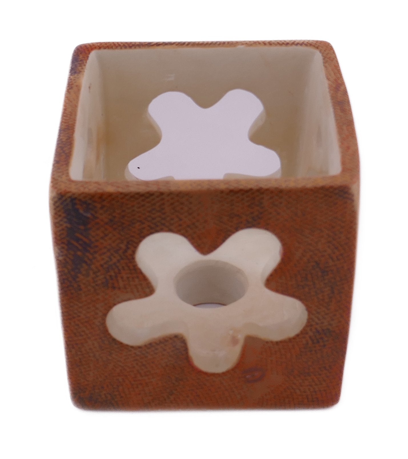 Cube Stone Planter hand made 10cm with Storycard Decorated designs - FriendlyTradingCo