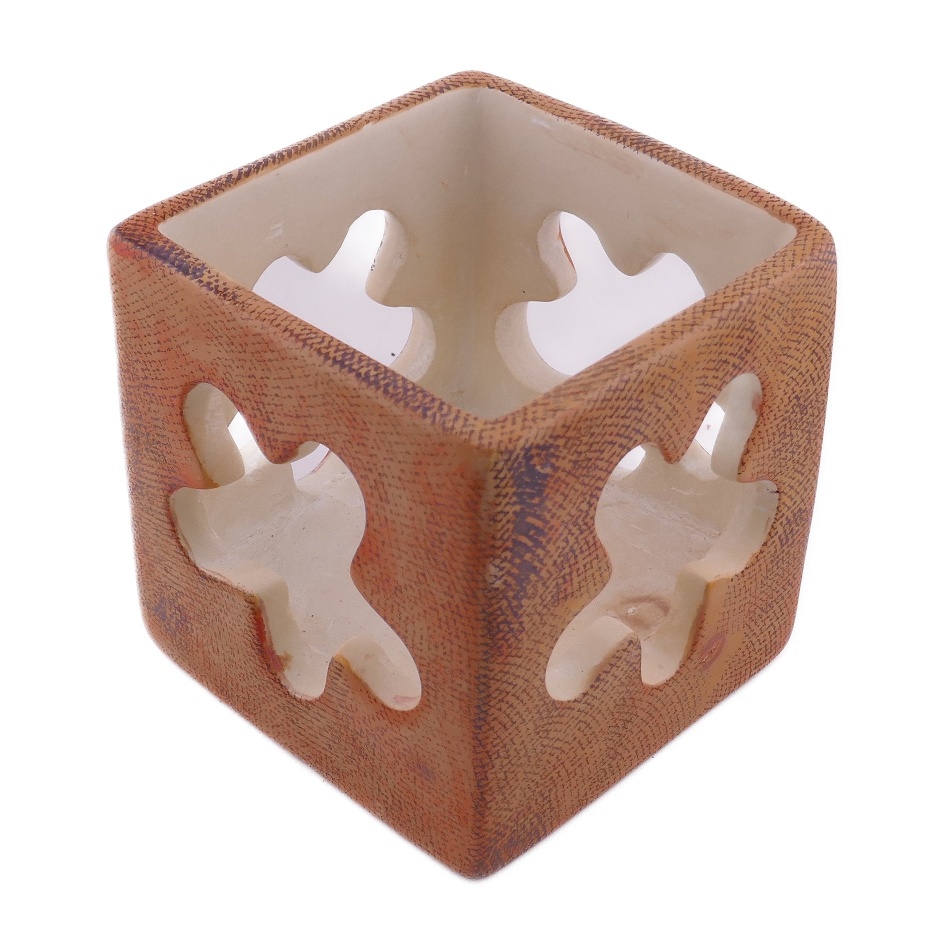 Cube Stone Planter hand made 10cm with Storycard Decorated designs - FriendlyTradingCo