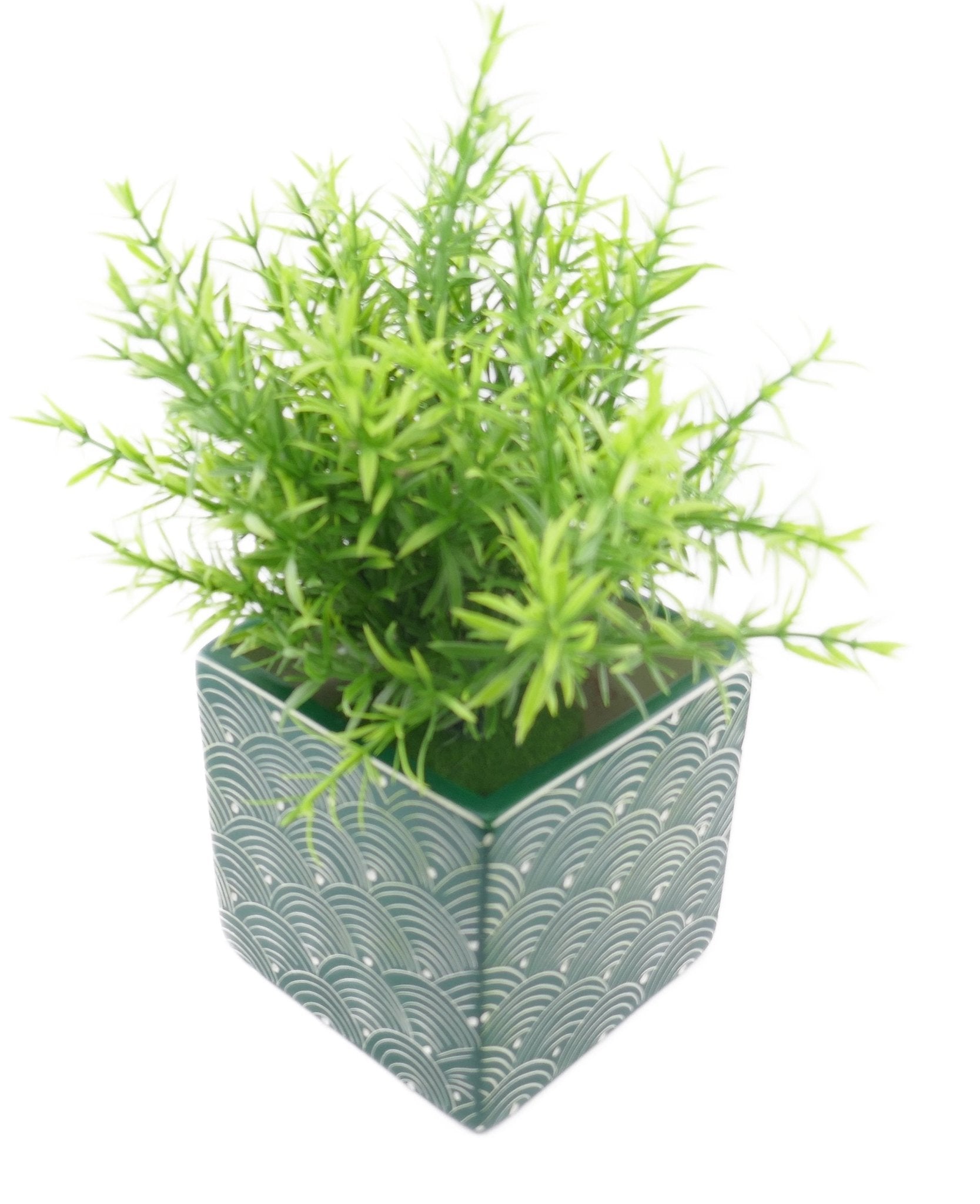 Cube Stone Planter hand made 10cm with Storycard many colours - FriendlyTradingCo