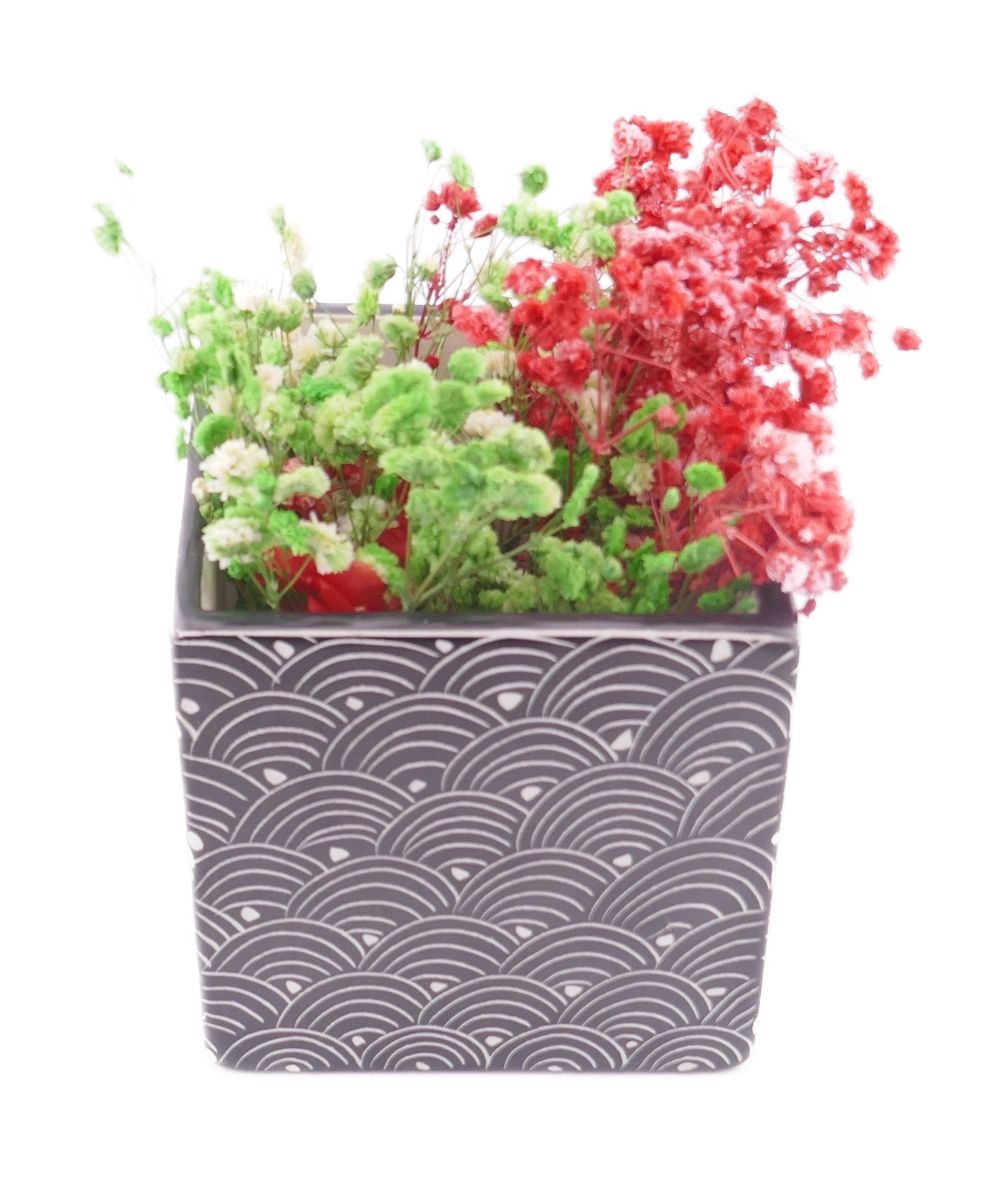 Cube Stone Planter hand made 10cm with Storycard many colours - FriendlyTradingCo