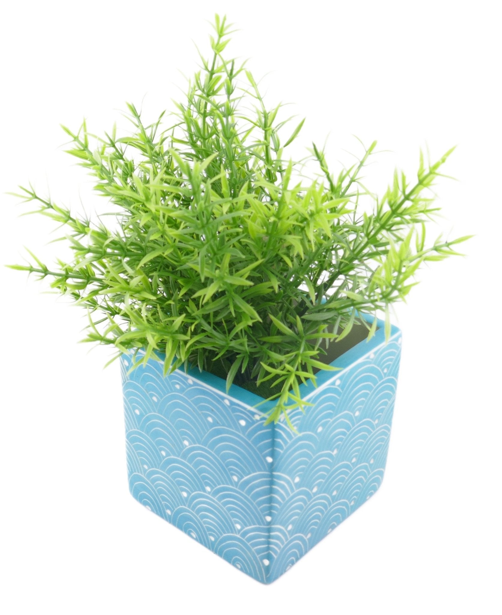 Cube Stone Planter hand made 10cm with Storycard many colours - FriendlyTradingCo