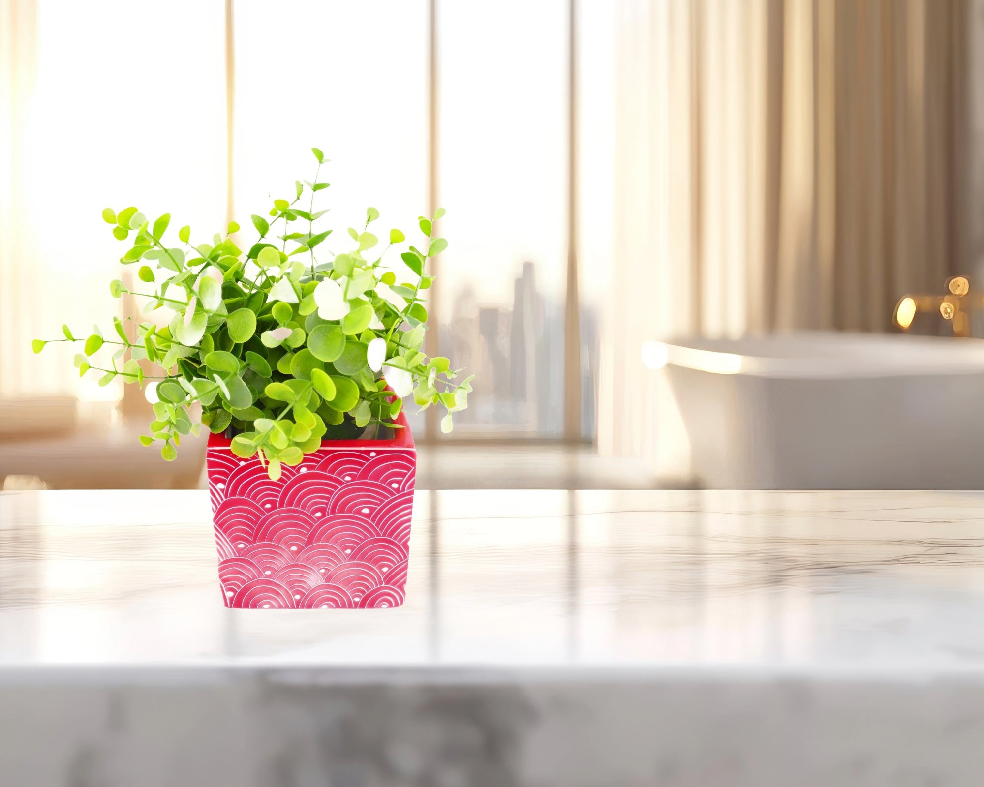 Cube Stone Planter hand made 10cm with Storycard many colours - FriendlyTradingCo