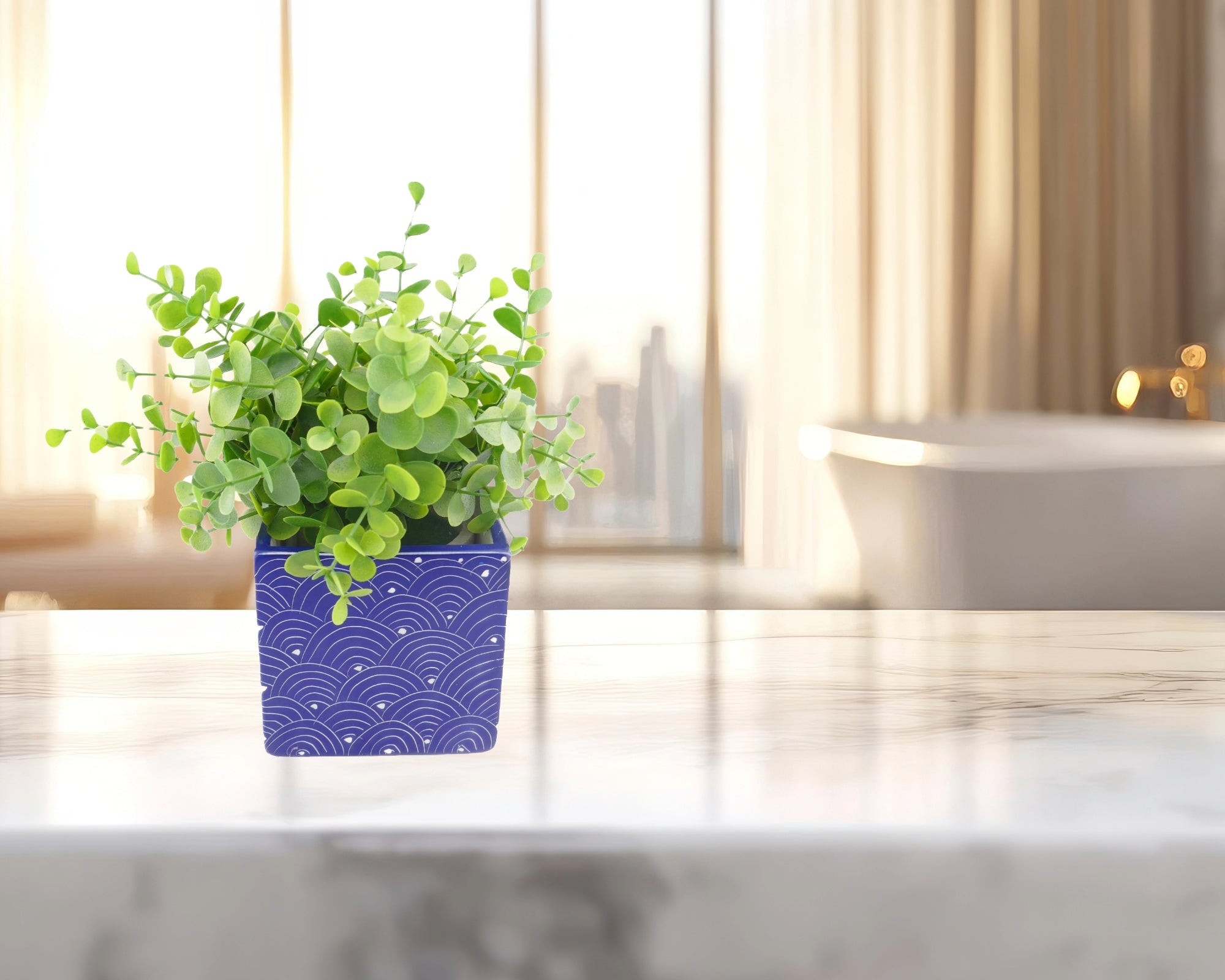 Cube Stone Planter hand made 10cm with Storycard many colours - FriendlyTradingCo