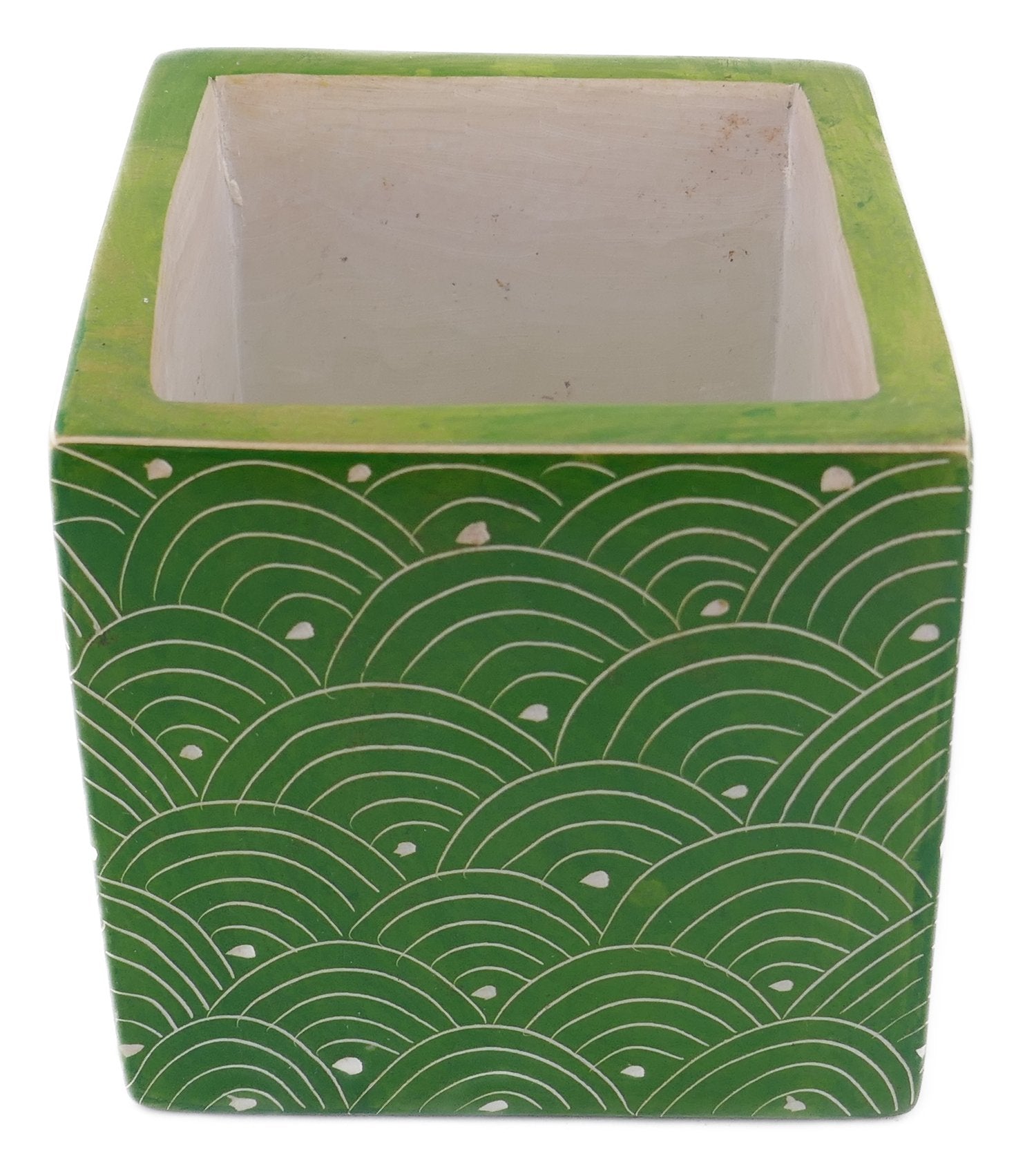 Cube Stone Planter handcrafted // 10cm with Storycard // Many colours - FriendlyTradingCo