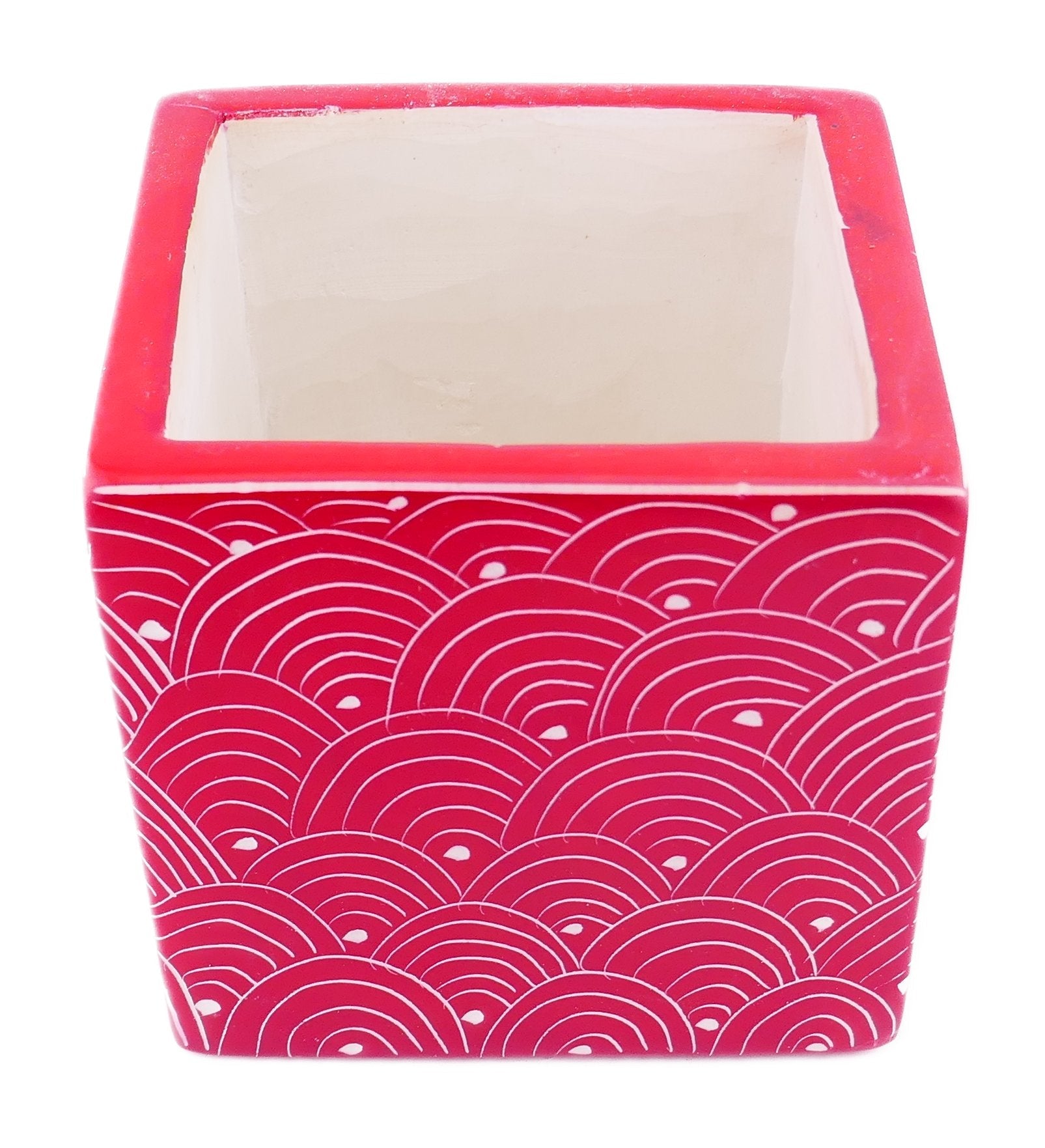 Cube Stone Planter handcrafted // 10cm with Storycard // Many colours - FriendlyTradingCo