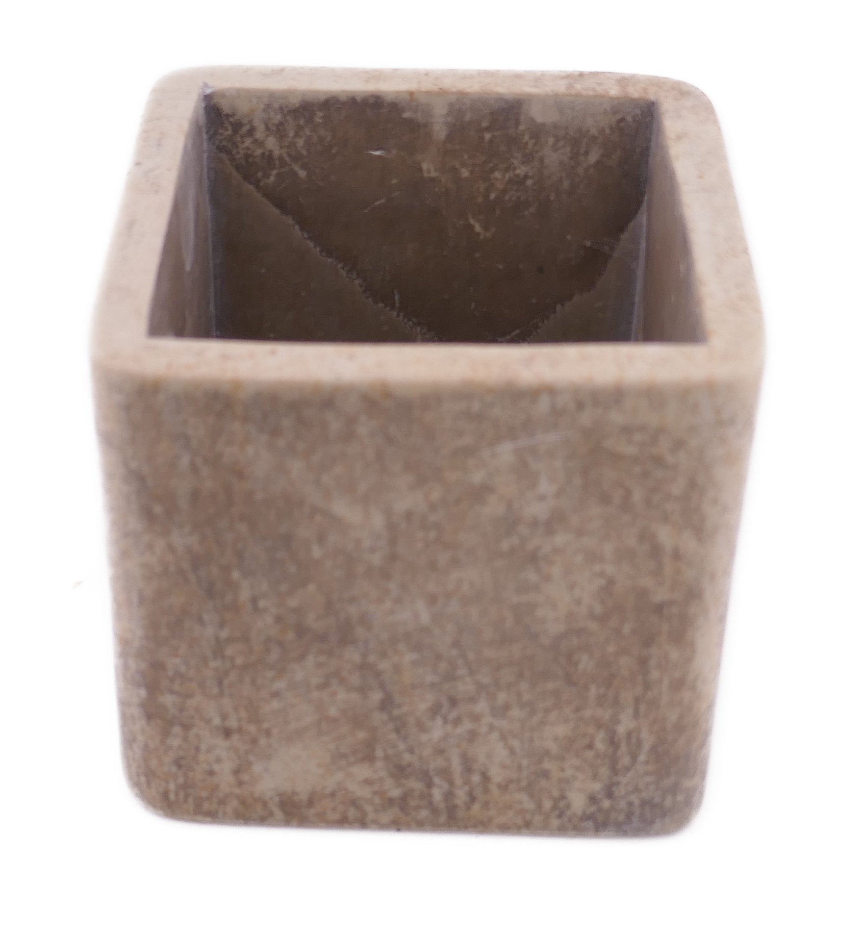 Cube Stone Planter handcrafted // 10cm with Storycard // Many colours - FriendlyTradingCo