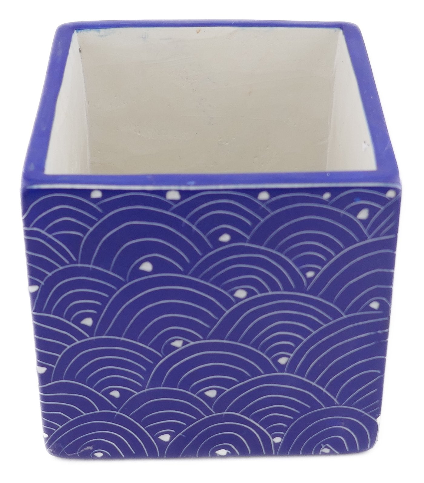 Cube Stone Planter handcrafted // 10cm with Storycard // Many colours - FriendlyTradingCo