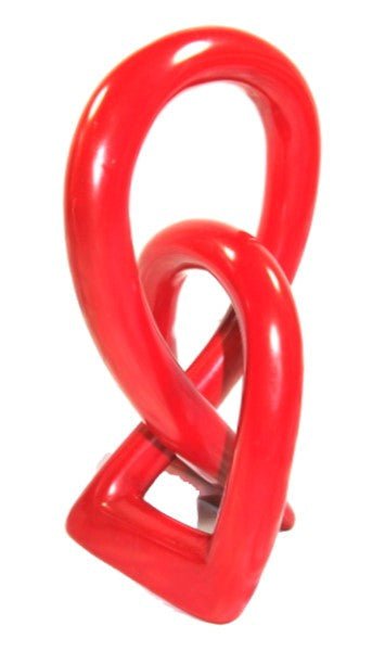 Eternal Love Knot Handcrafted in Stone // red or black 20cm / 8 inch // Valentines // with Story - card - FriendlyTradingCo