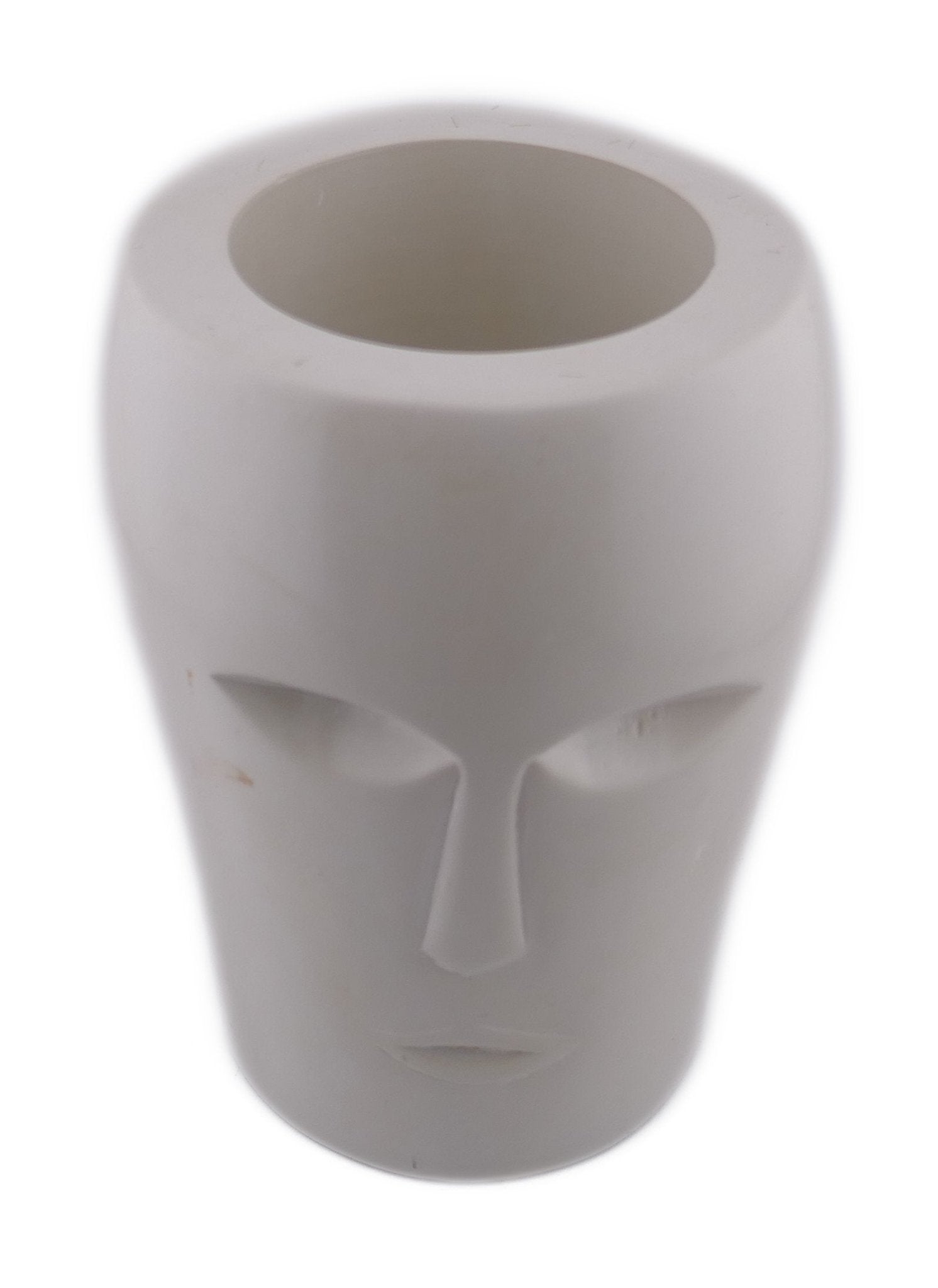 Face Design Stone Vase hand made 15cm 1.2kg with Storycard - FriendlyTradingCo