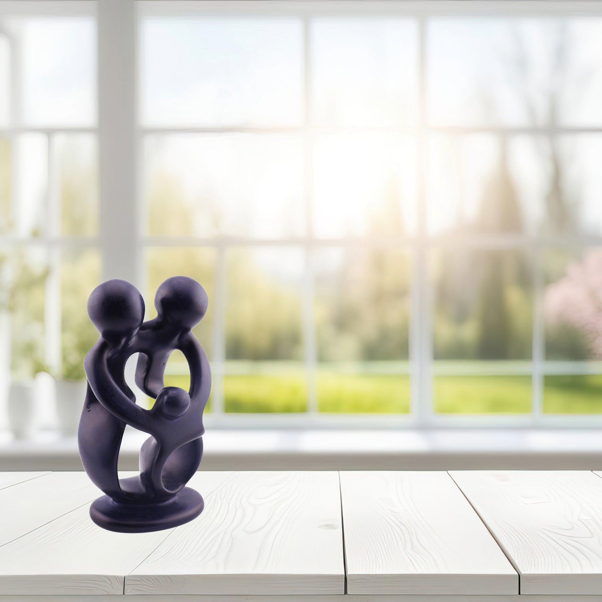 Family Stone Sculpture 10cm - Family of 3,4,5 Handcrafted African Art with Storycard - FriendlyTradingCo