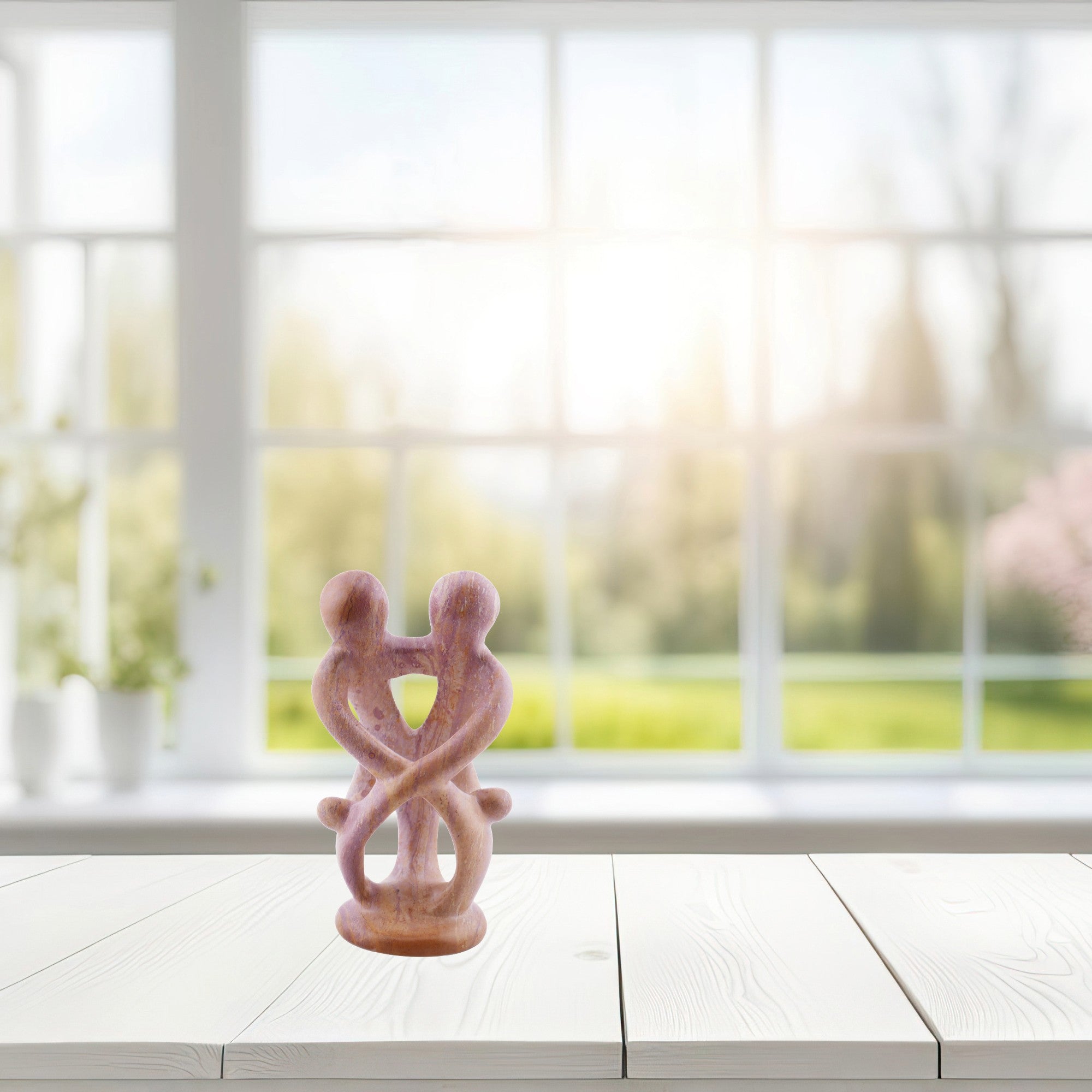 Family Stone Sculpture 10cm - Family of 3,4,5 Handcrafted African Art with Storycard - FriendlyTradingCo