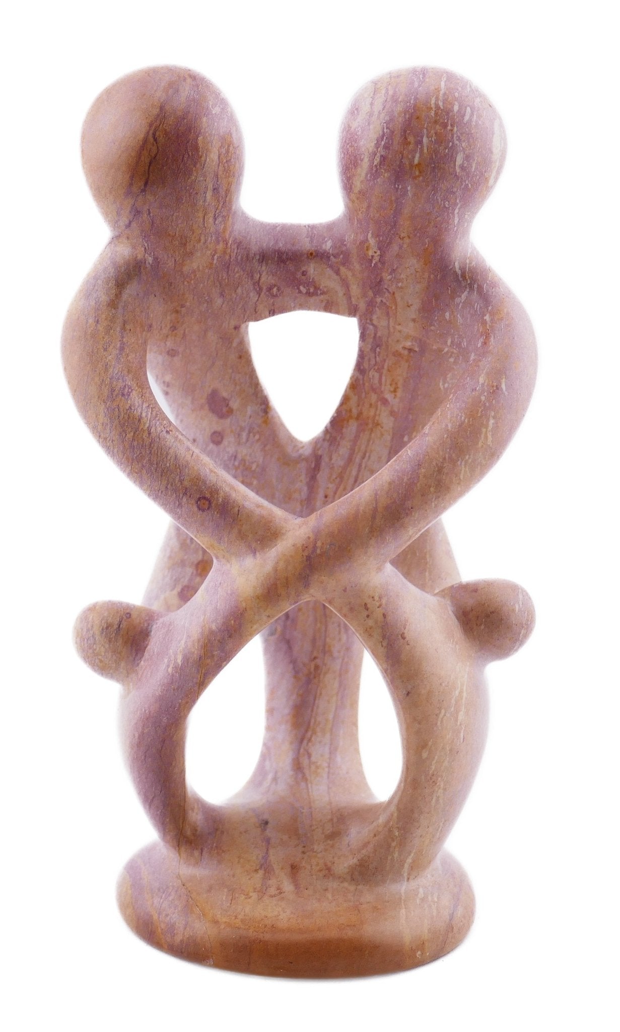 Family Stone Sculpture 10cm - Family of 3,4,5 Handcrafted African Art with Storycard - FriendlyTradingCo