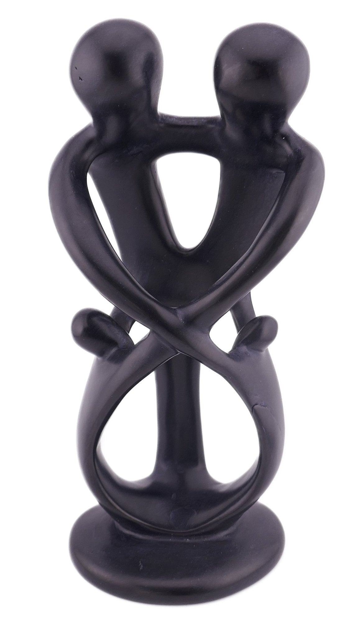 Family Stone Sculpture 10cm - Family of 3,4,5 Handcrafted African Art with Storycard - FriendlyTradingCo