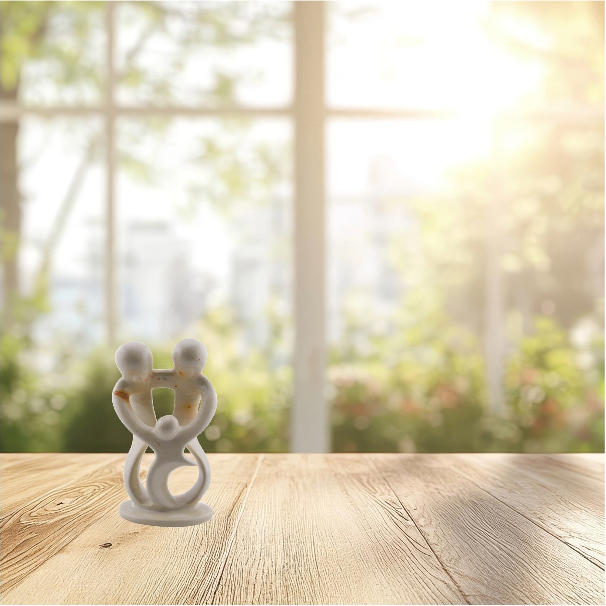 Family Stone Sculpture 10cm - Family of 3,4,5 Handcrafted African Art with Storycard - FriendlyTradingCo