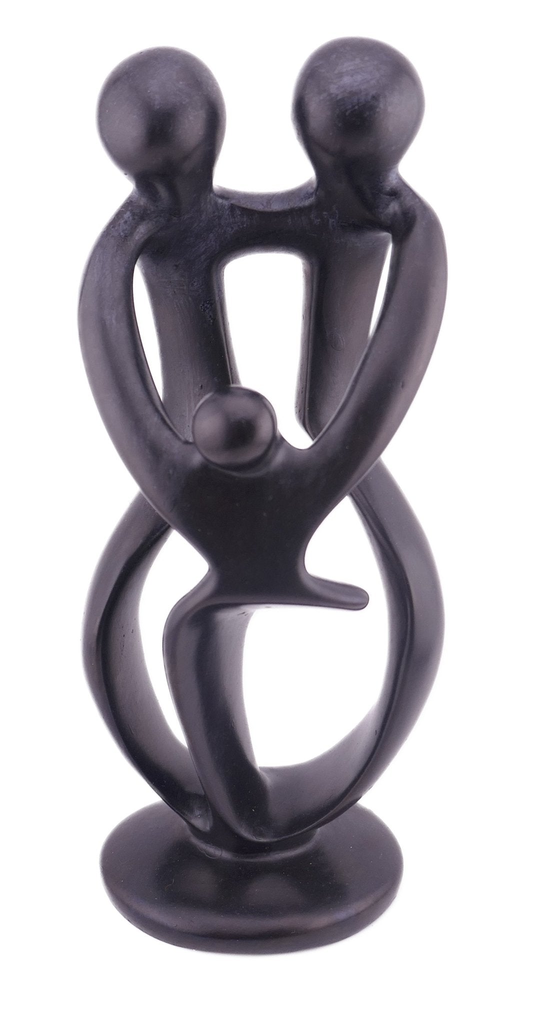 Family Stone Sculpture 20cm - Family of 3,4,5 and 6 Handcrafted African Art with Storycard - FriendlyTradingCo