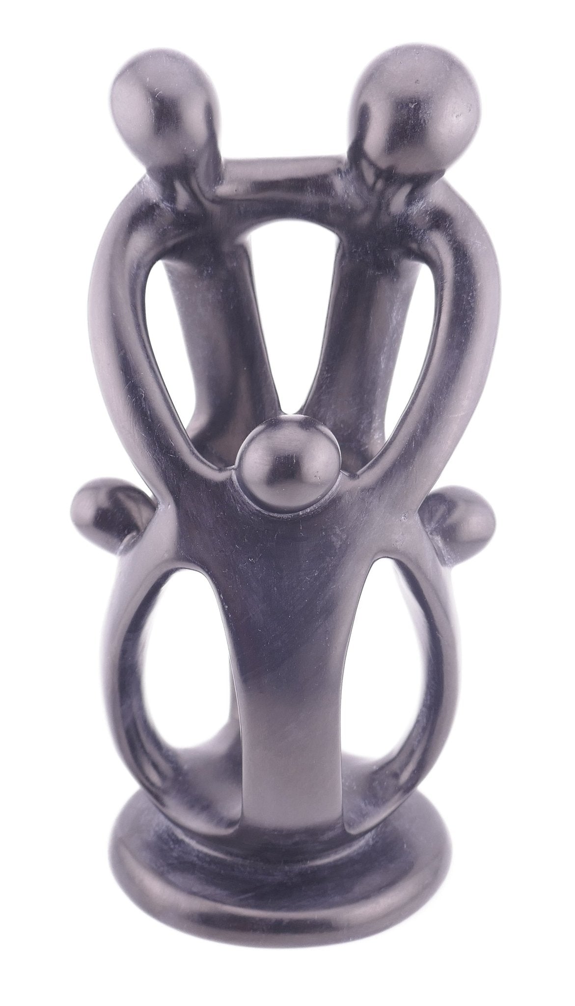 Family Stone Sculpture 20cm - Family of 3,4,5 and 6 Handcrafted African Art with Storycard - FriendlyTradingCo