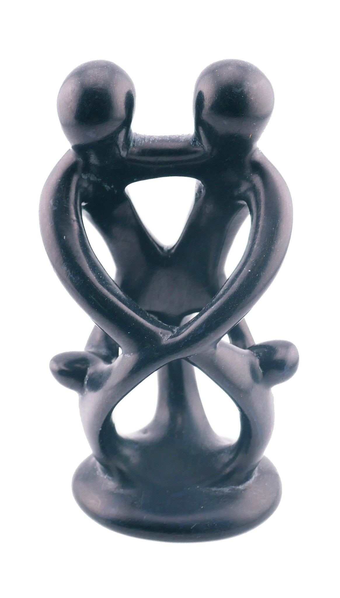 Family Stone Sculpture 20cm - Family of 3,4,5 and 6 Handcrafted African Art with Storycard - FriendlyTradingCo