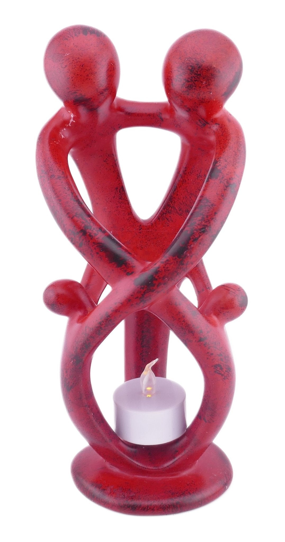 Family Stone Sculpture 20cm - Family of 3,4,5 and 6 Handcrafted African Art with Storycard - FriendlyTradingCo