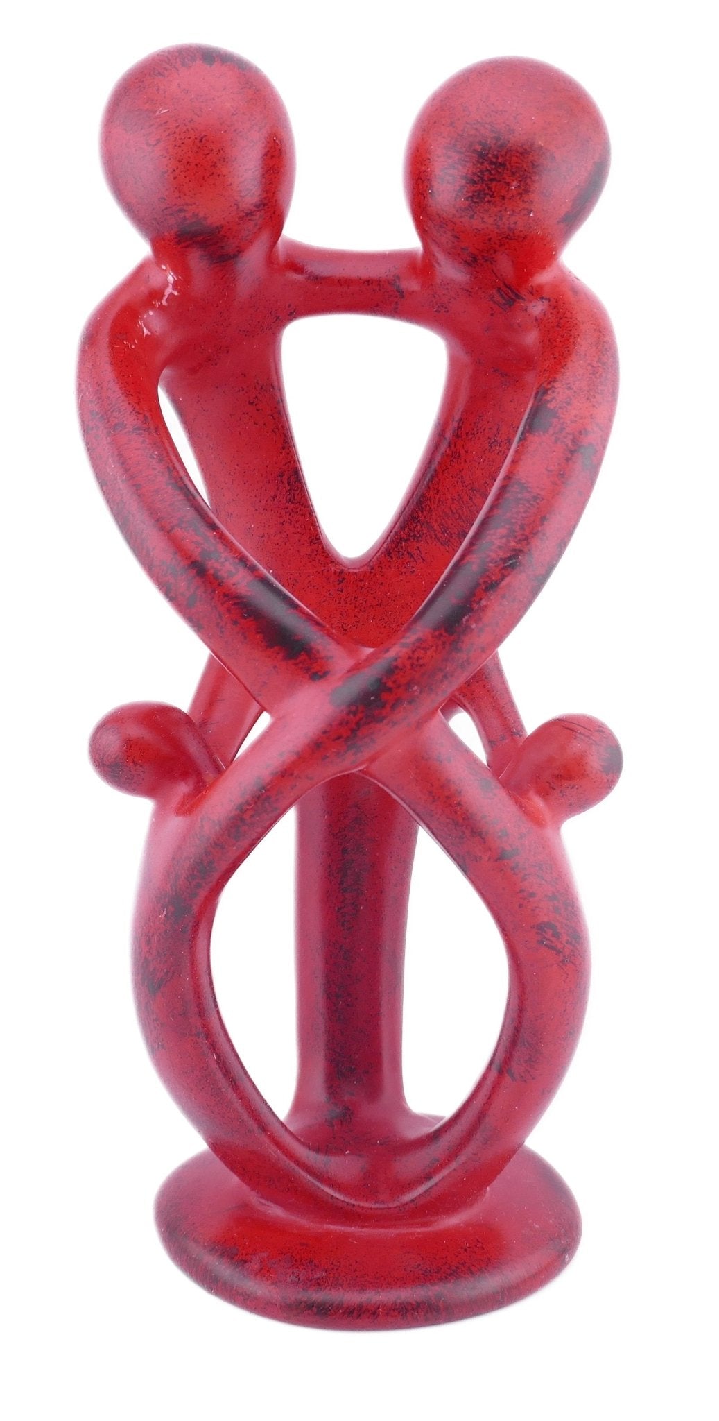 Family Stone Sculpture 20cm - Family of 3,4,5 and 6 Handcrafted African Art with Storycard - FriendlyTradingCo