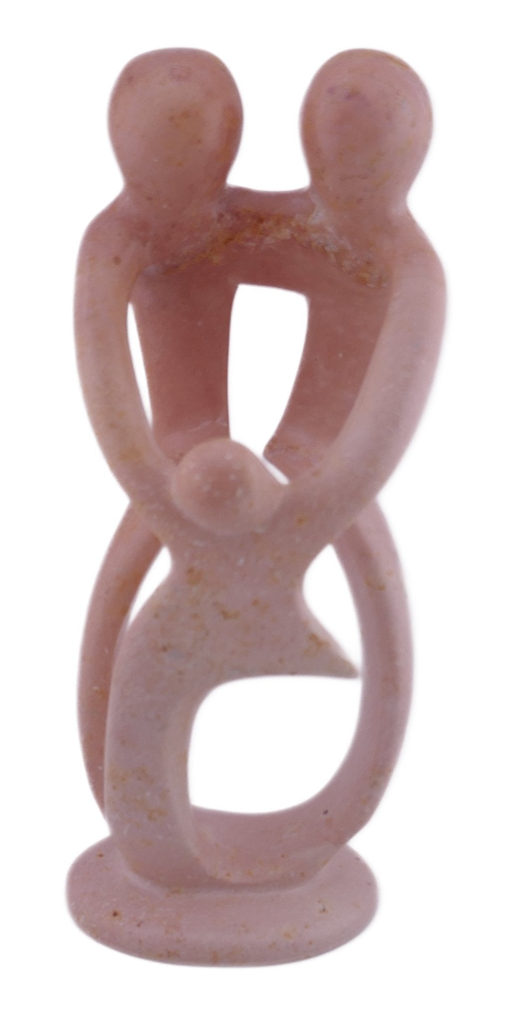 Family Stone Sculpture 20cm - Family of 3,4,5 and 6 Handcrafted African Art with Storycard - FriendlyTradingCo