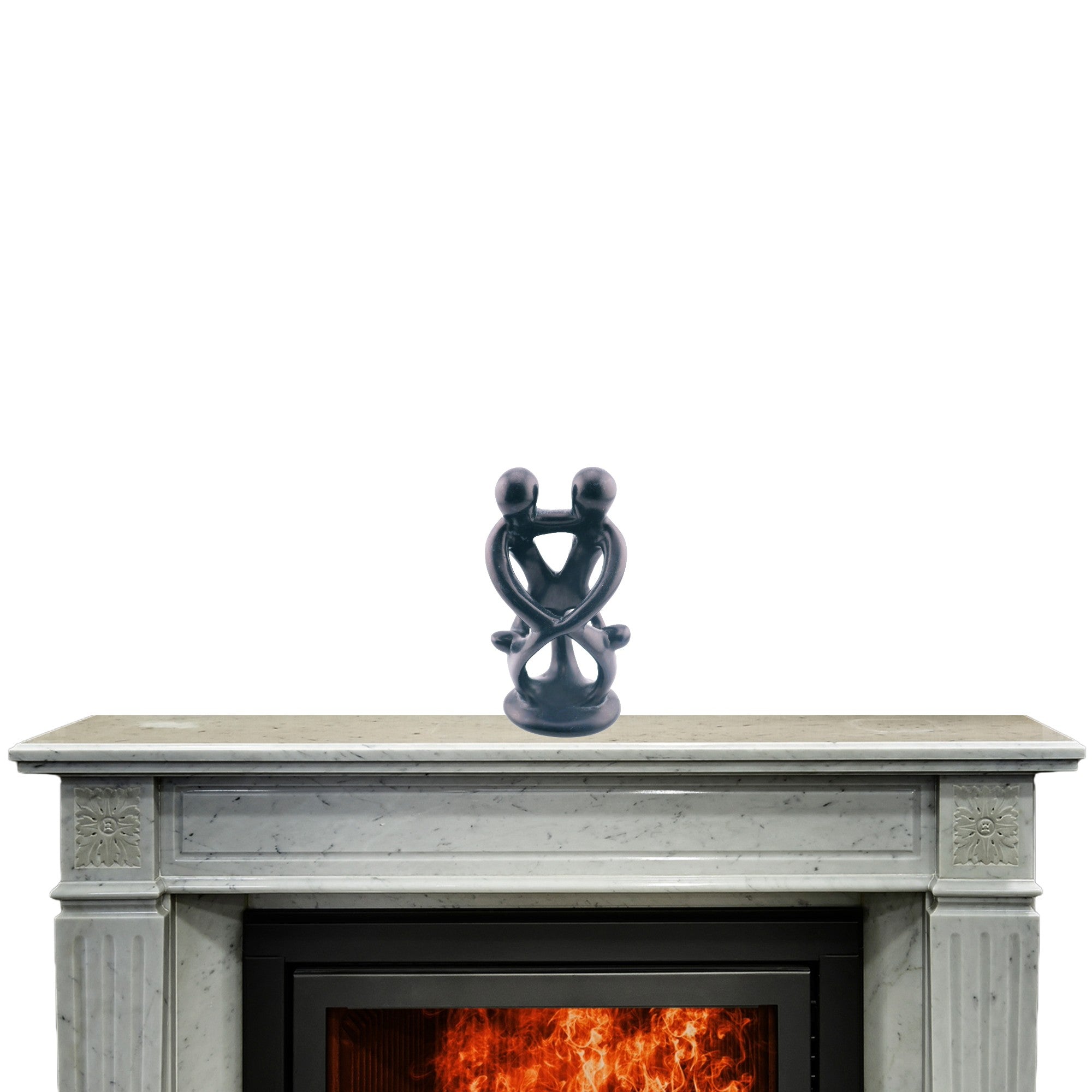 Family Stone Sculpture 20cm - Family of 3,4,5 and 6 Handcrafted African Art with Storycard - FriendlyTradingCo