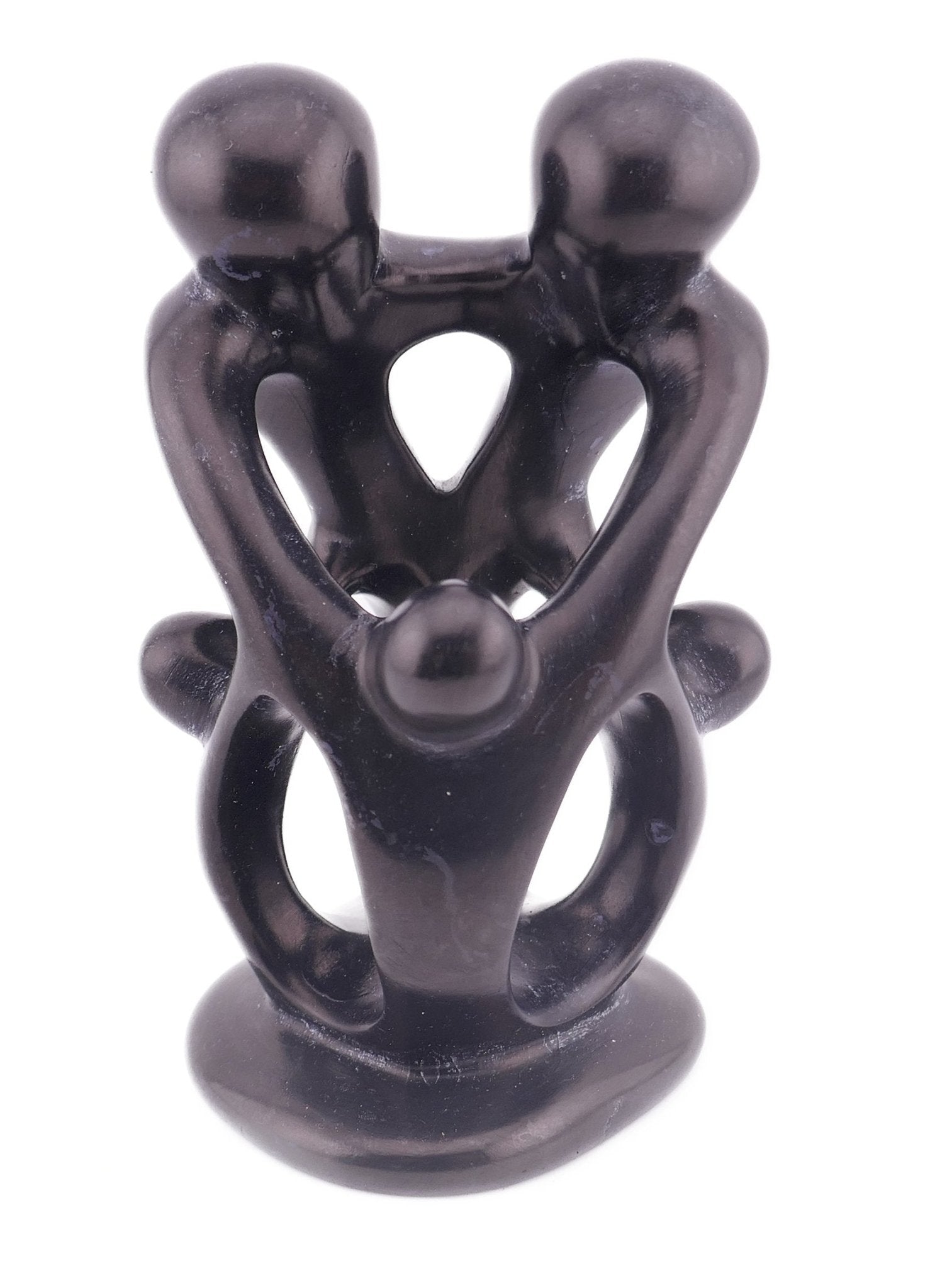 Family Stone Sculpture 20cm - Family of 3,4,5 and 6 Handcrafted African Art with Storycard - FriendlyTradingCo