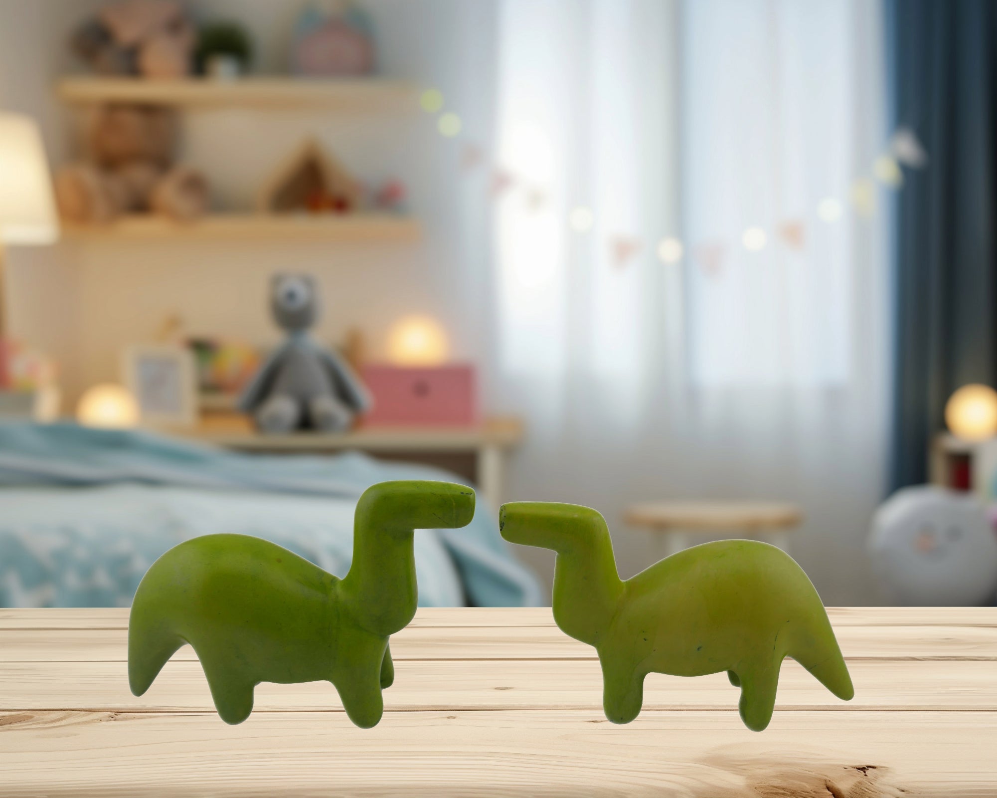 Friendly Green Dinosaur // Stone Sculpture // 10 x 7cm // Natural Stone Design + Storycard - FriendlyTradingCo