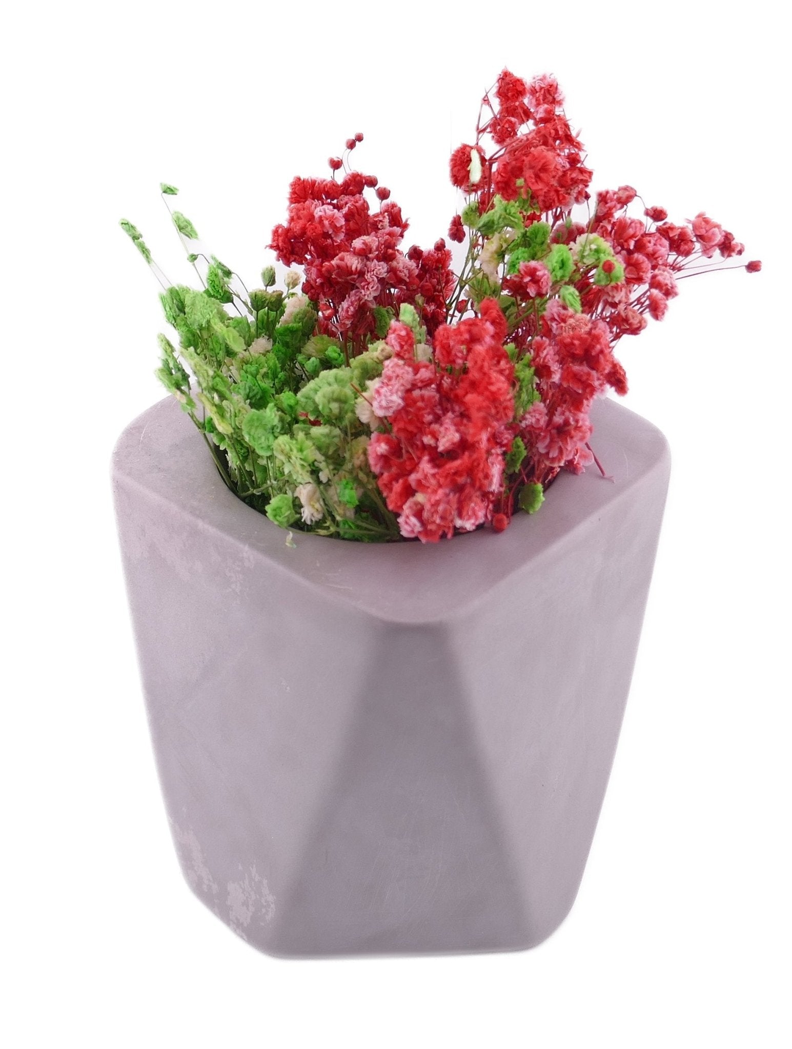 Geometric Stone Planter Plant Pot hand made 10cm with Storycard - FriendlyTradingCo