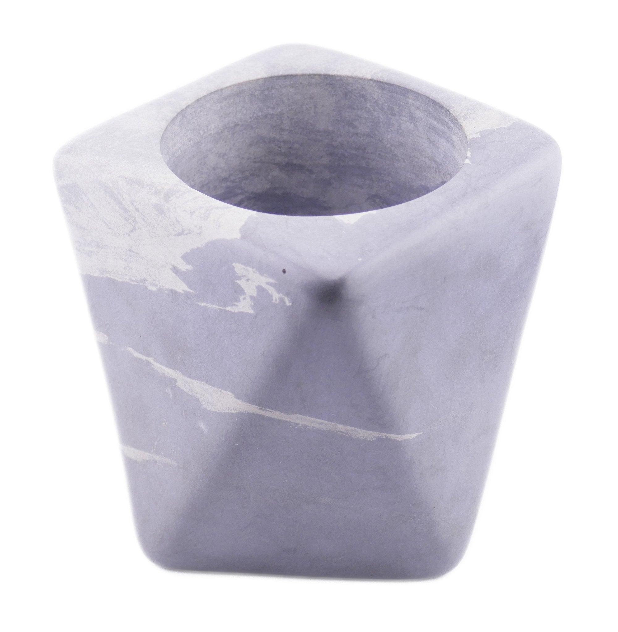 Geometric Stone Planter Plant Pot hand made 10cm with Storycard White or Grey - FriendlyTradingCo