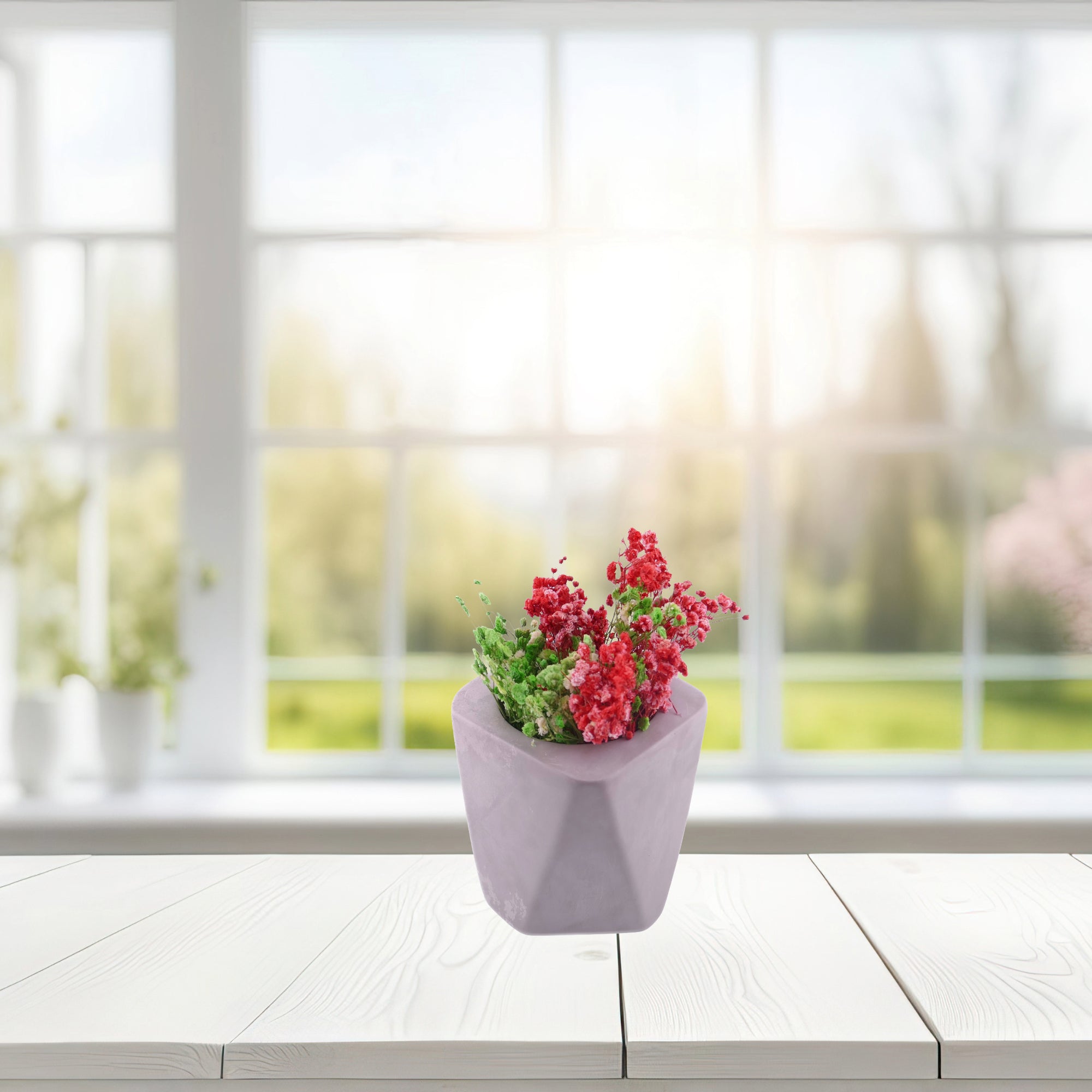 Geometric Stone Tealight Lamp hand made 10cm heavy 1.2 kg Cream or Grey with Storycard - FriendlyTradingCo