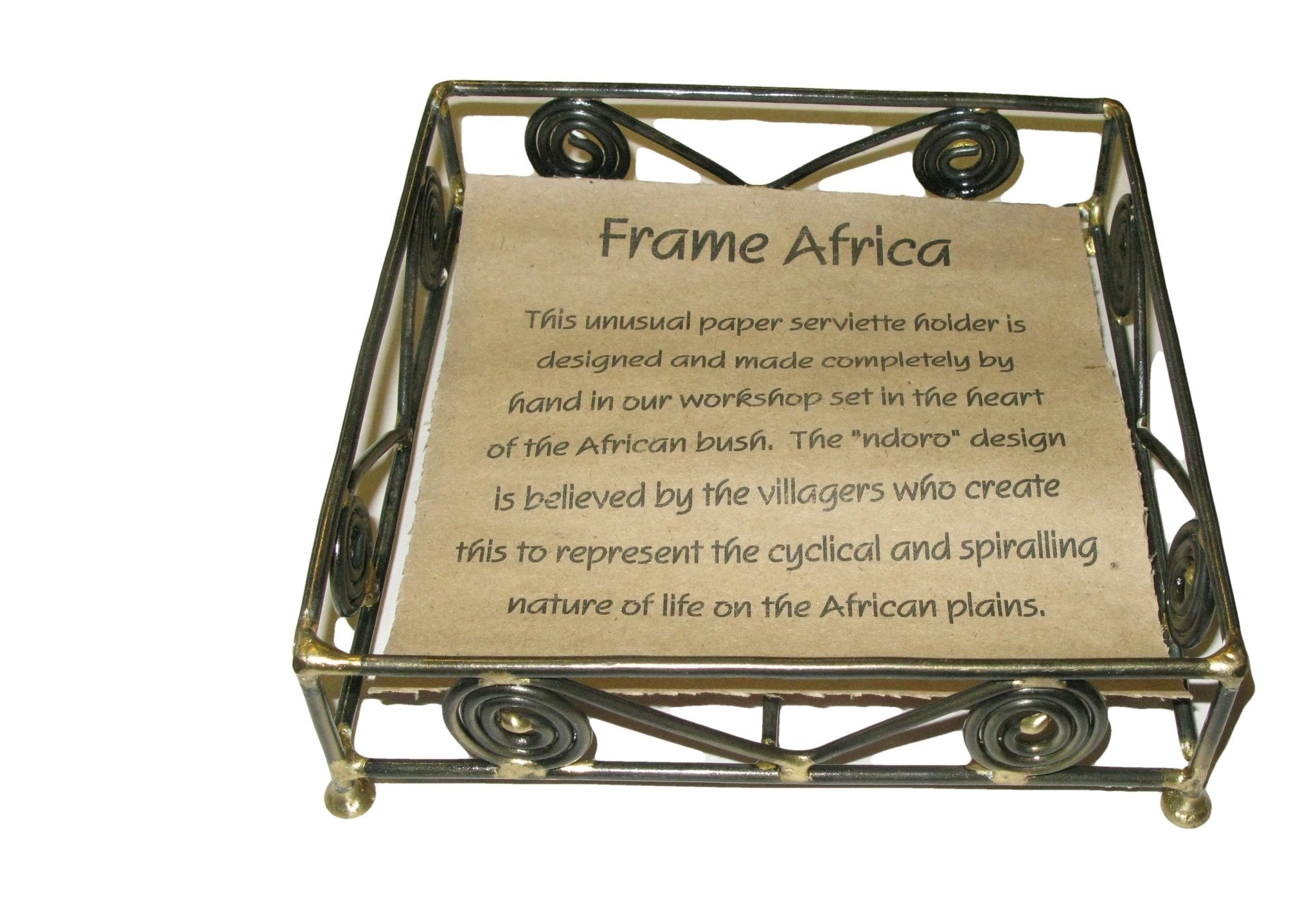 Hand Cast Copper Napkin Holder // Ndoro Circle of Life Design // 17 cm // Made in Zimbabwe //with storycard - FriendlyTradingCo