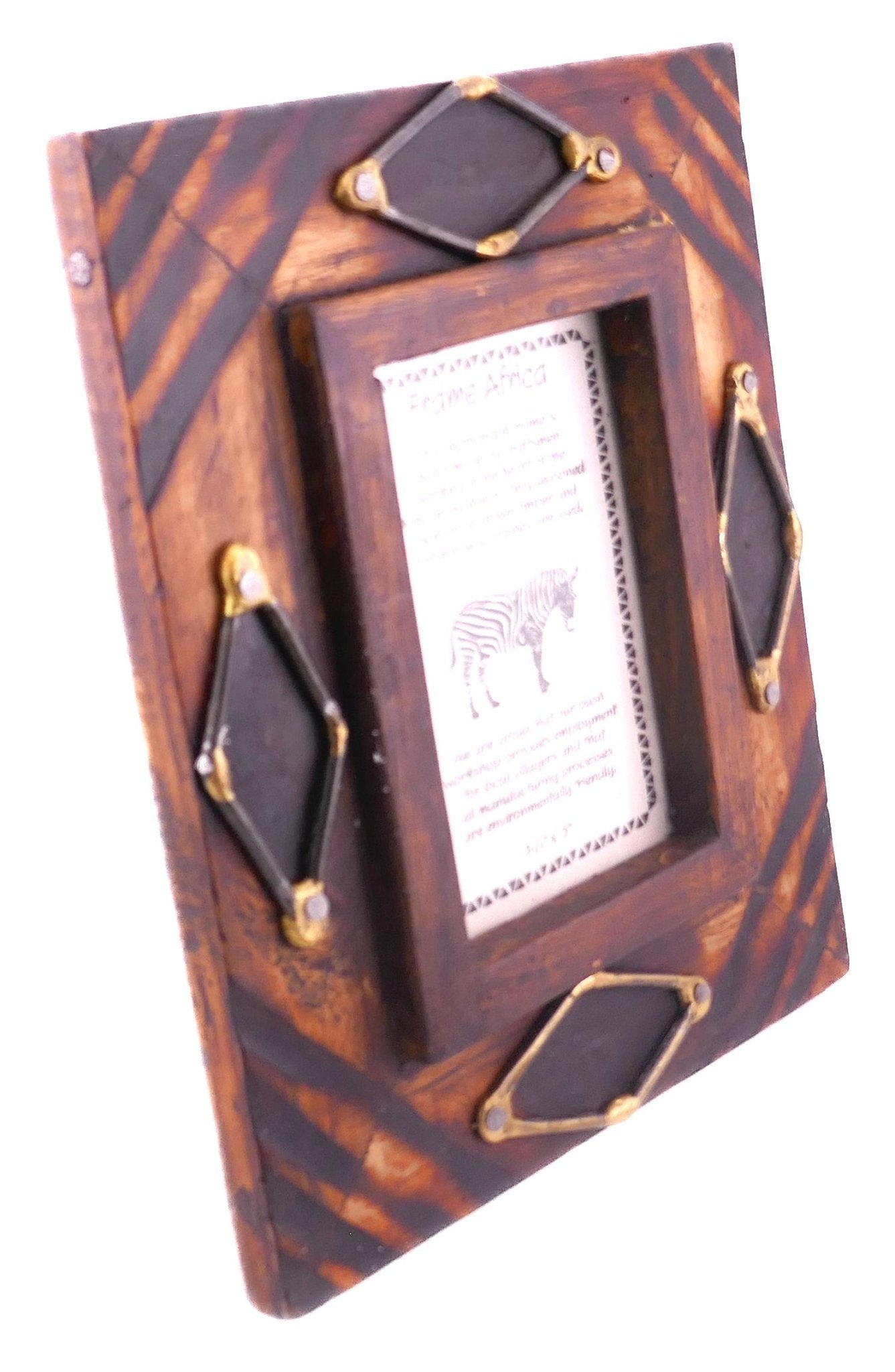 Hand made African Photo Frame // Handcrafted in seasoned wood // For picture size 9 x 13cm / 3.5 x 5 inches - FriendlyTradingCo