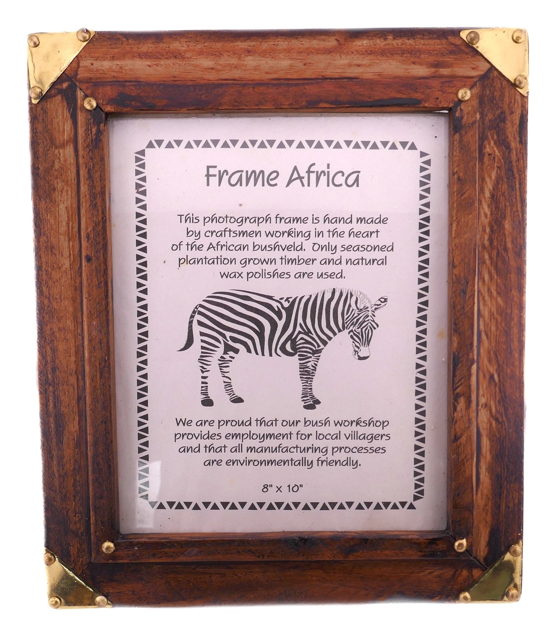 Hand made African Photo Frame - Large // Handcrafted in seasoned wood // For picture size 20 x 25cm / 8 x 10 inches - FriendlyTradingCo