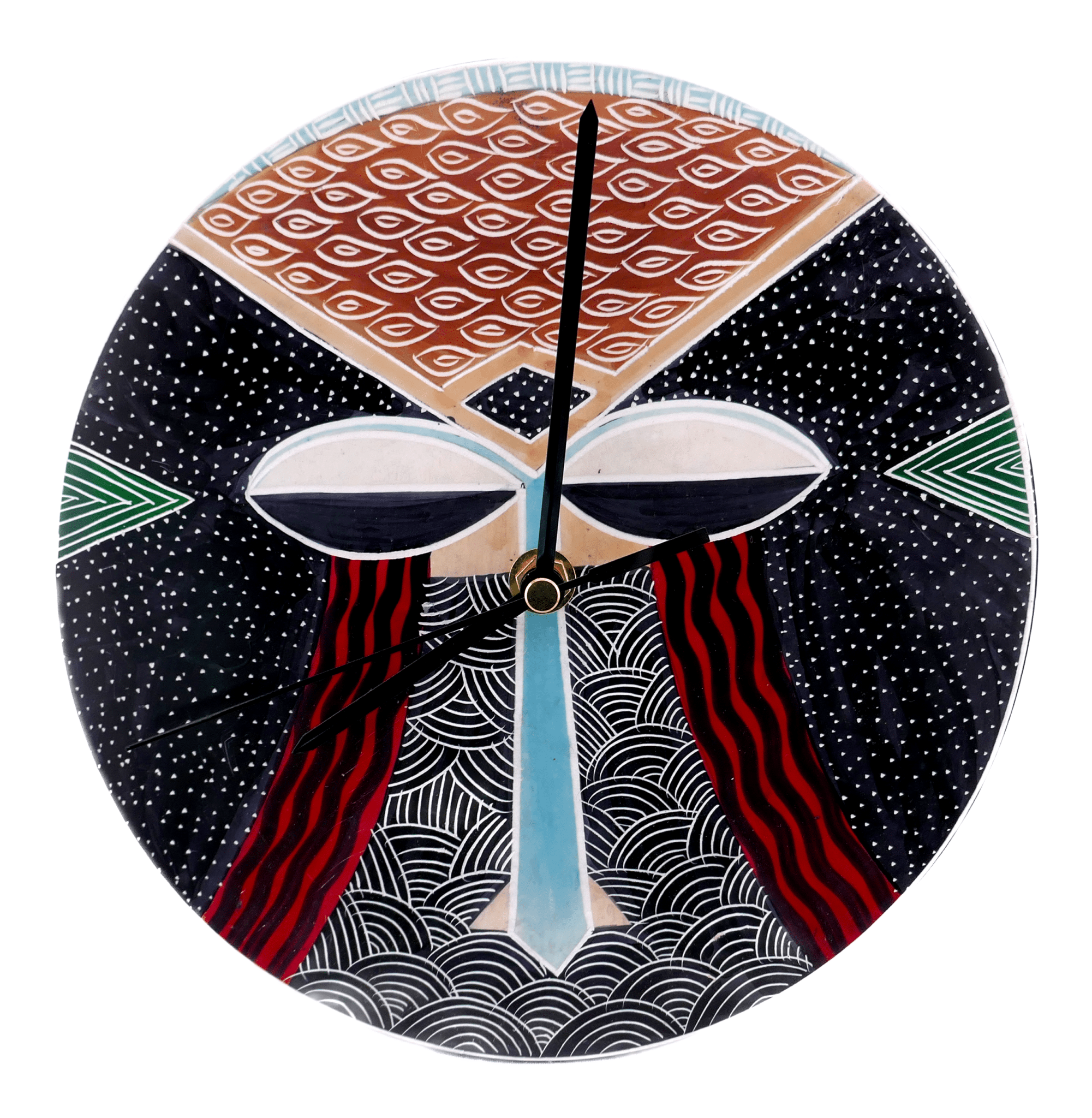 Handcrafted African Stone Wall Clock 8 inch – Artisan‑made, African Abstract Face Design, Natural Stone, Quartz Movement, Ready to Hang - FriendlyTradingCo