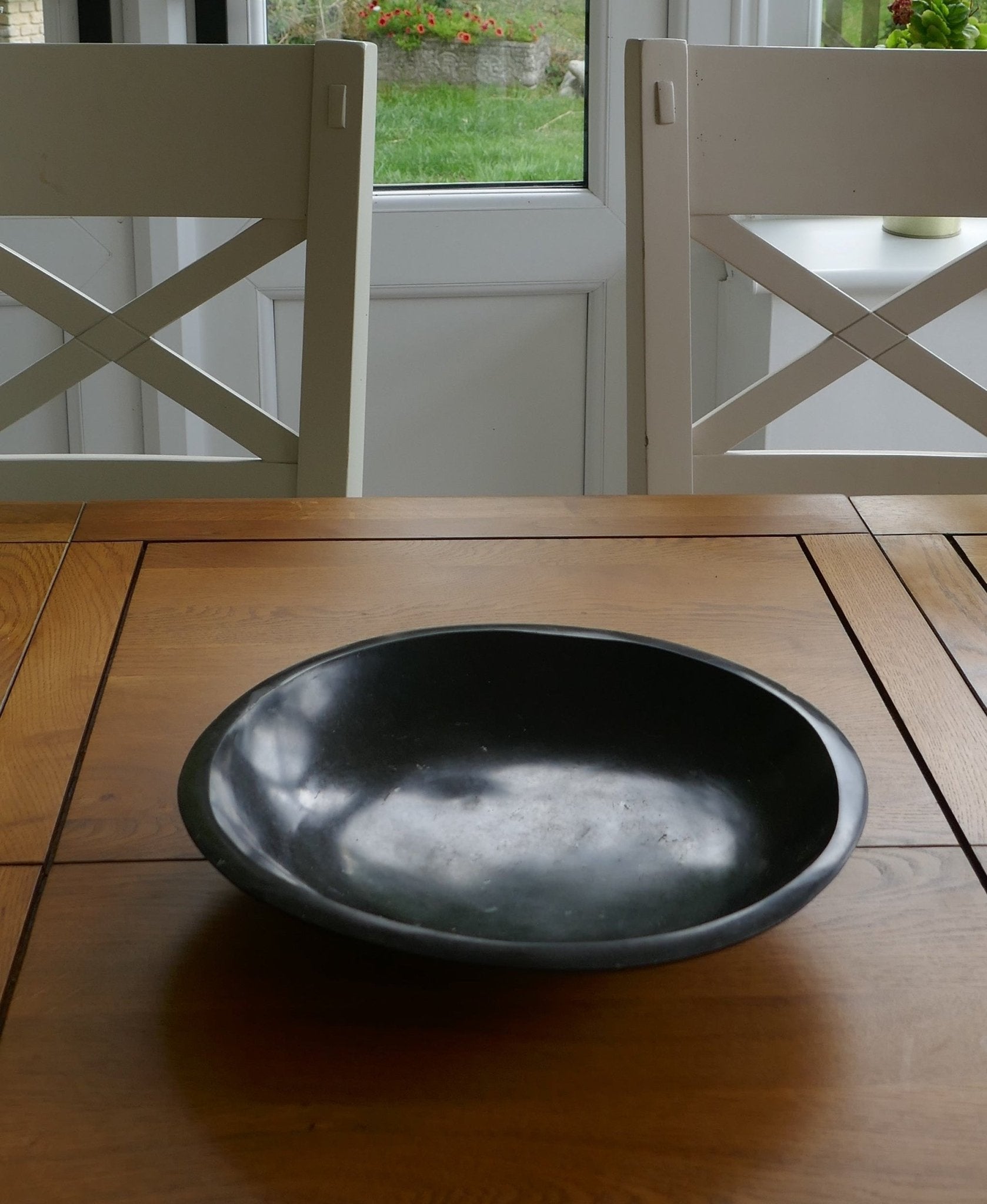 Handcrafted Black Basalt Stone Bowl // 12" / 29cm // Fruit, Salad, Breads, Shared dishes, dried Botanicals, Soaps // 4 - FriendlyTradingCo