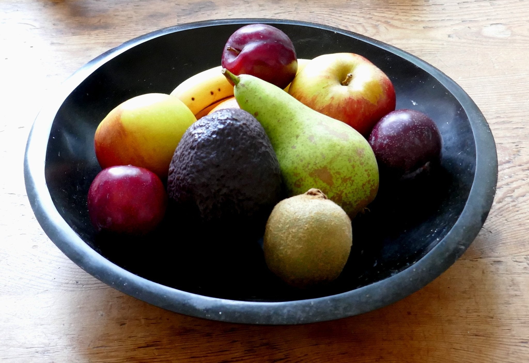 Handcrafted Black Basalt Stone Bowl // 12" / 29cm // Fruit, Salad, Breads, Shared dishes, dried Botanicals, Soaps // 4 - FriendlyTradingCo