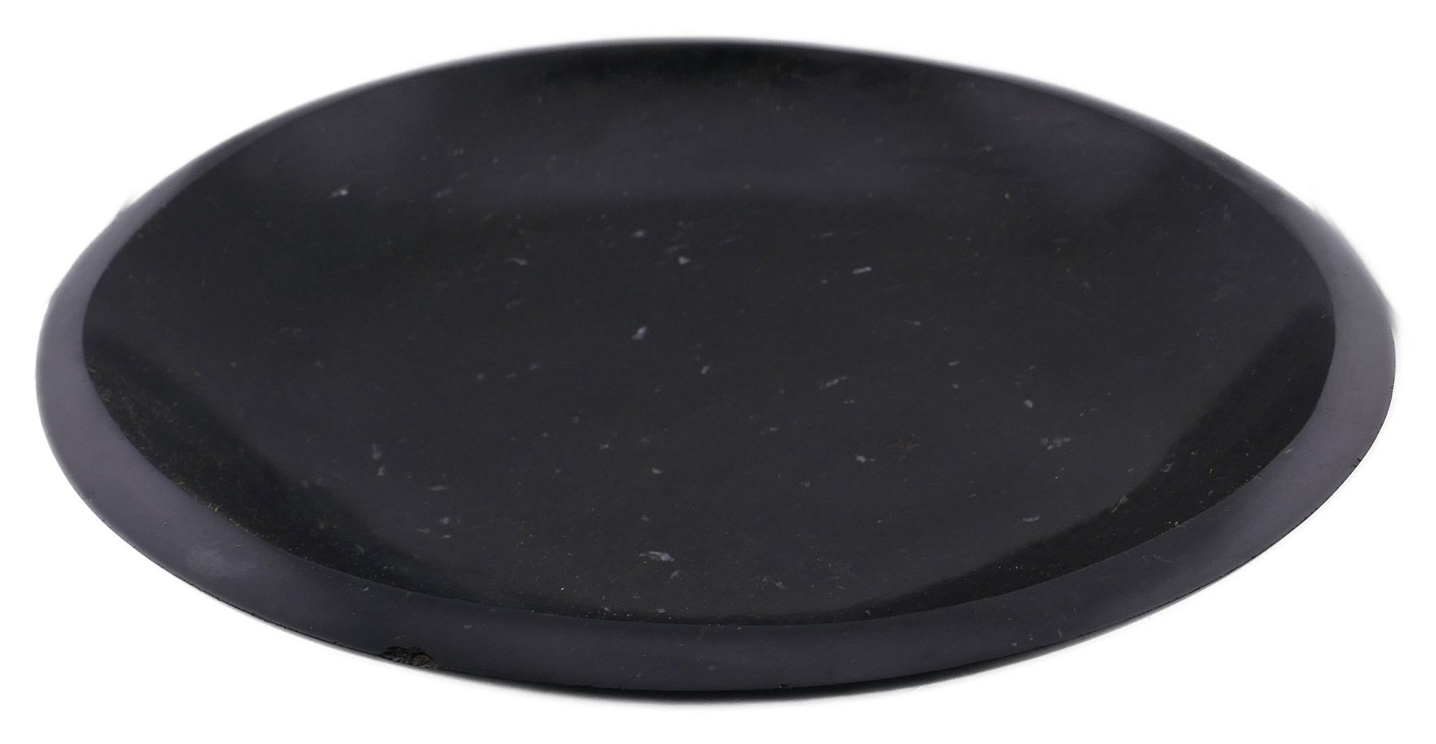 Handcrafted Black Basalt Stone Shallow Bowl // 12