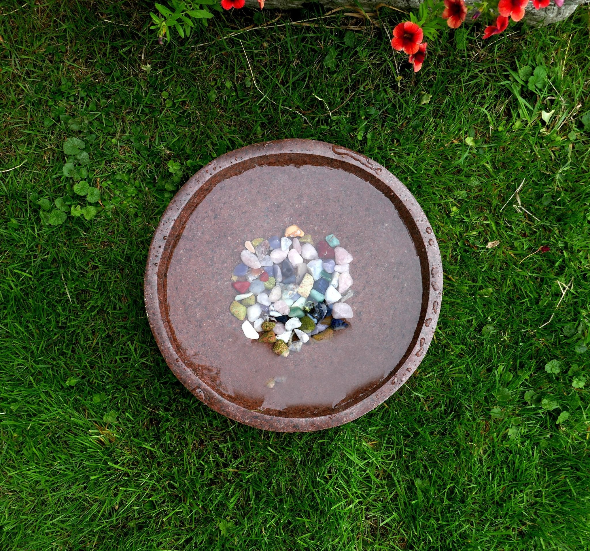 Handcrafted Brown Granite Bird Bath Water Bowl – 40 cm | 8.2 kg // Artist: Naftal Momanyi - FriendlyTradingCo