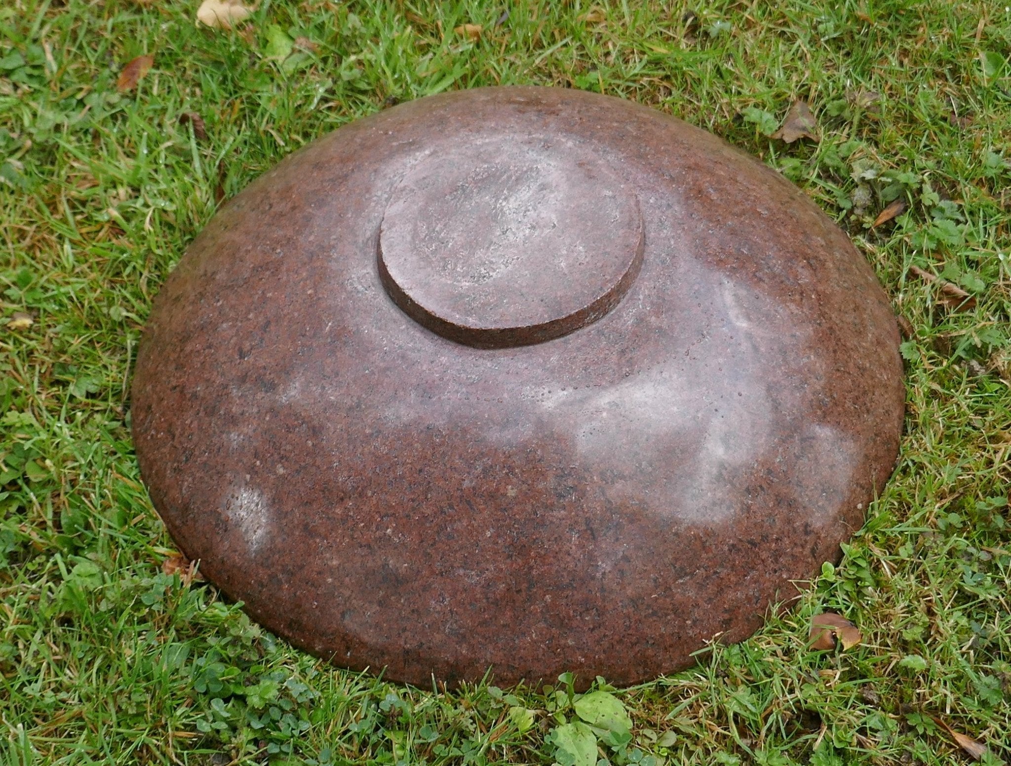 Handcrafted Brown Granite Bowl – 40 cm | 8.2 kg // Artist: Naftal Momanyi // Fruit, Breads, Shared dishes, dried Botanicals, Soaps // Garden bird bath - FriendlyTradingCo