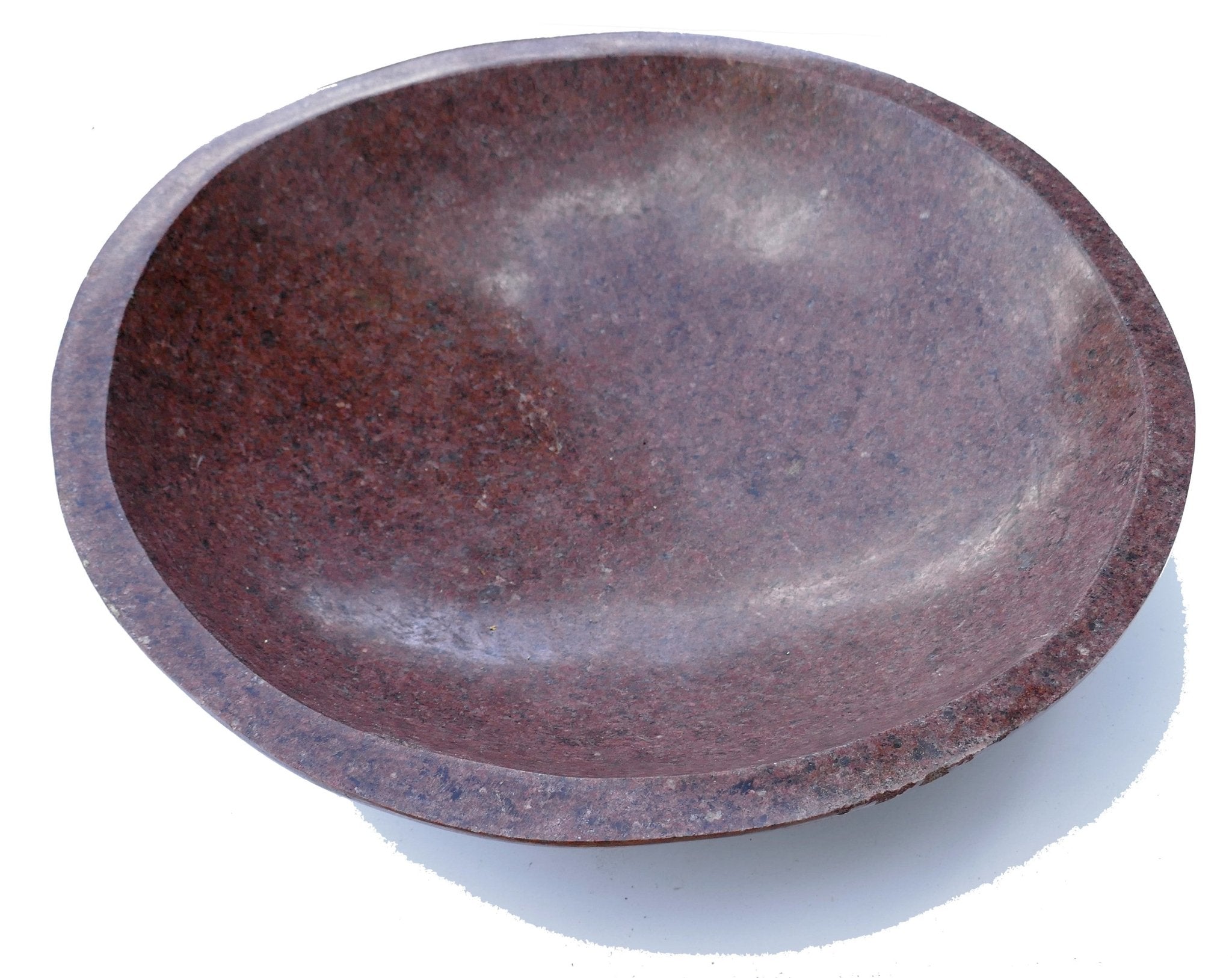 Handcrafted Brown Granite Bowl – 40 cm | 8.2 kg // Artist: Naftal Momanyi // Fruit, Breads, Shared dishes, dried Botanicals, Soaps // Garden bird bath - FriendlyTradingCo