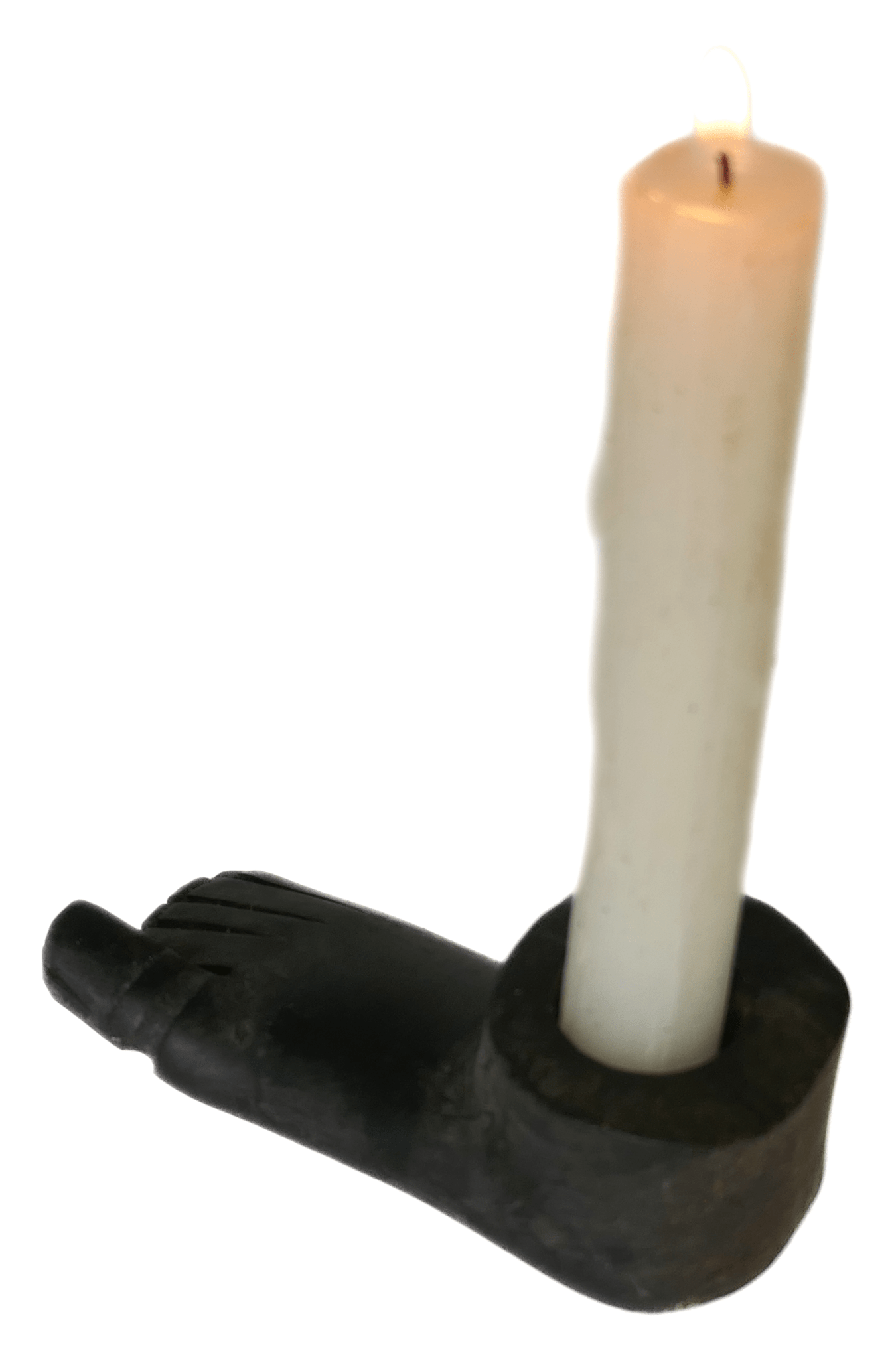 Handcrafted Ebony Foot Candle Holders - Pair - with candles & storycard - FriendlyTradingCo
